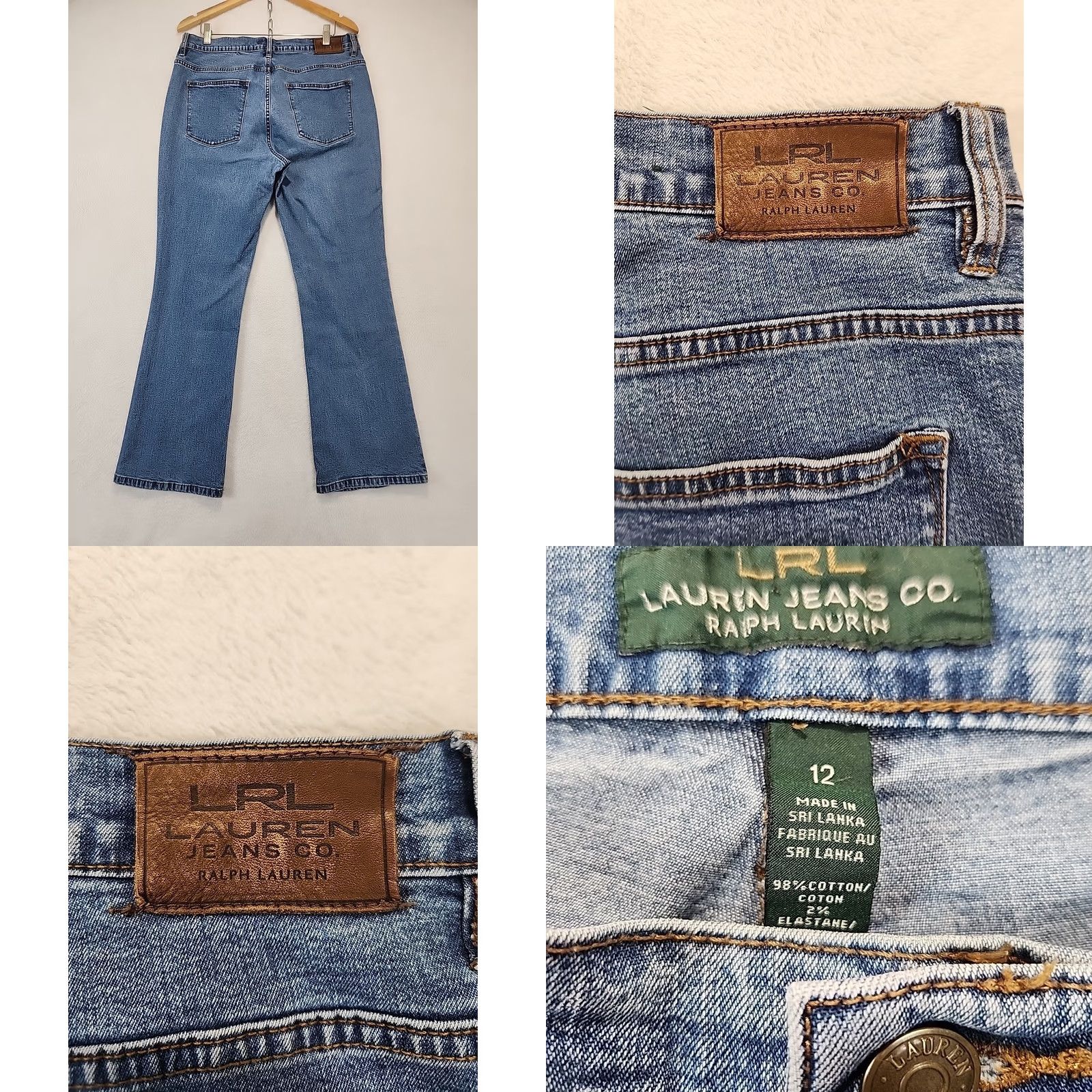 Ralph Lauren VINTAGE not | LRL Lauren By Lauren Jeans Co. Classic Bootcut Blue Denim Womens Size 12 Preppy Size 34" / US 12 / IT 48 - 9 Thumbnail