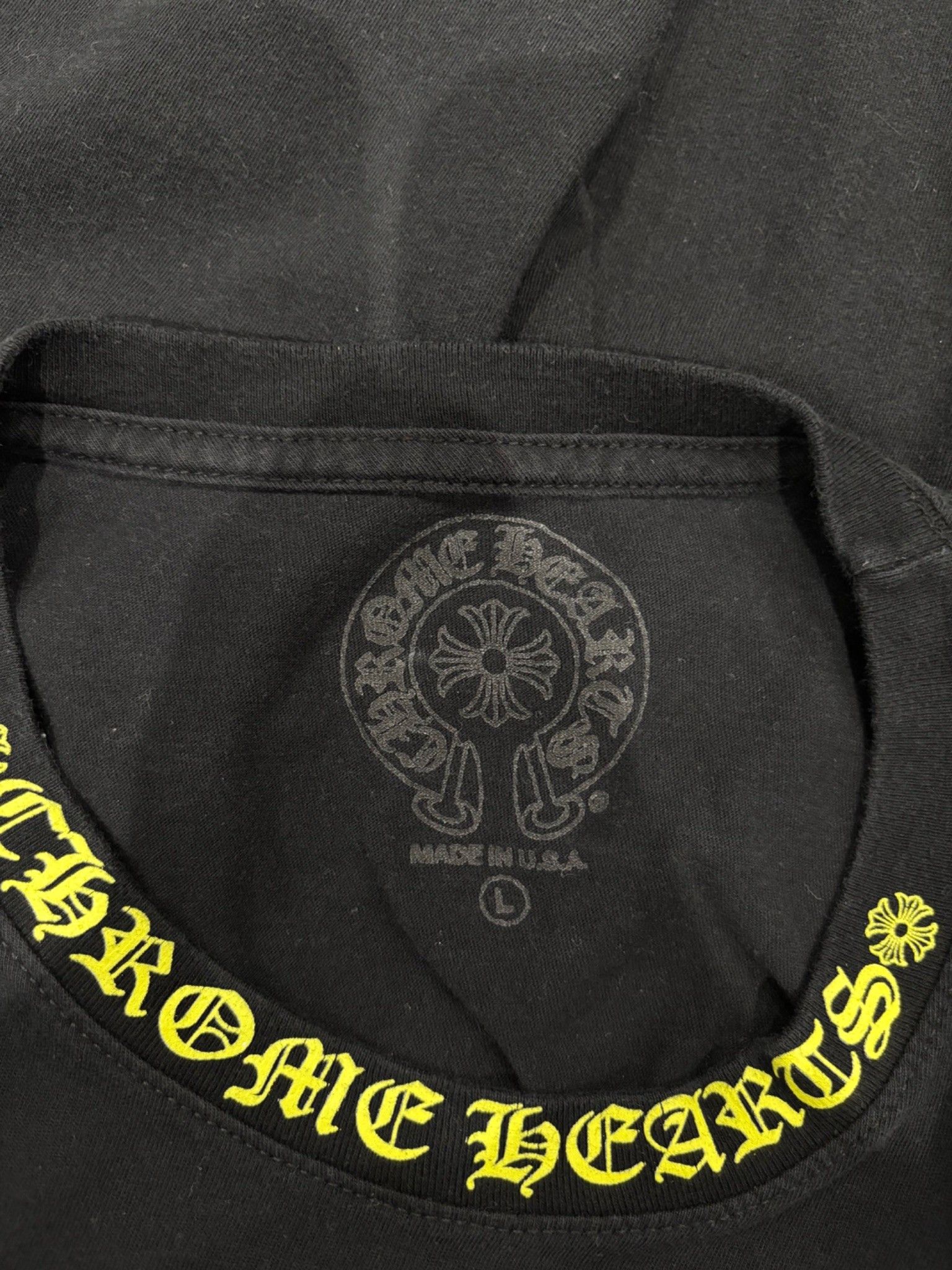 Chrome Hearts Chrome Hearts Long Sleeve Neck Logo Tee Black/Yellow Size US L / EU 52-54 / 3 - 9 Thumbnail