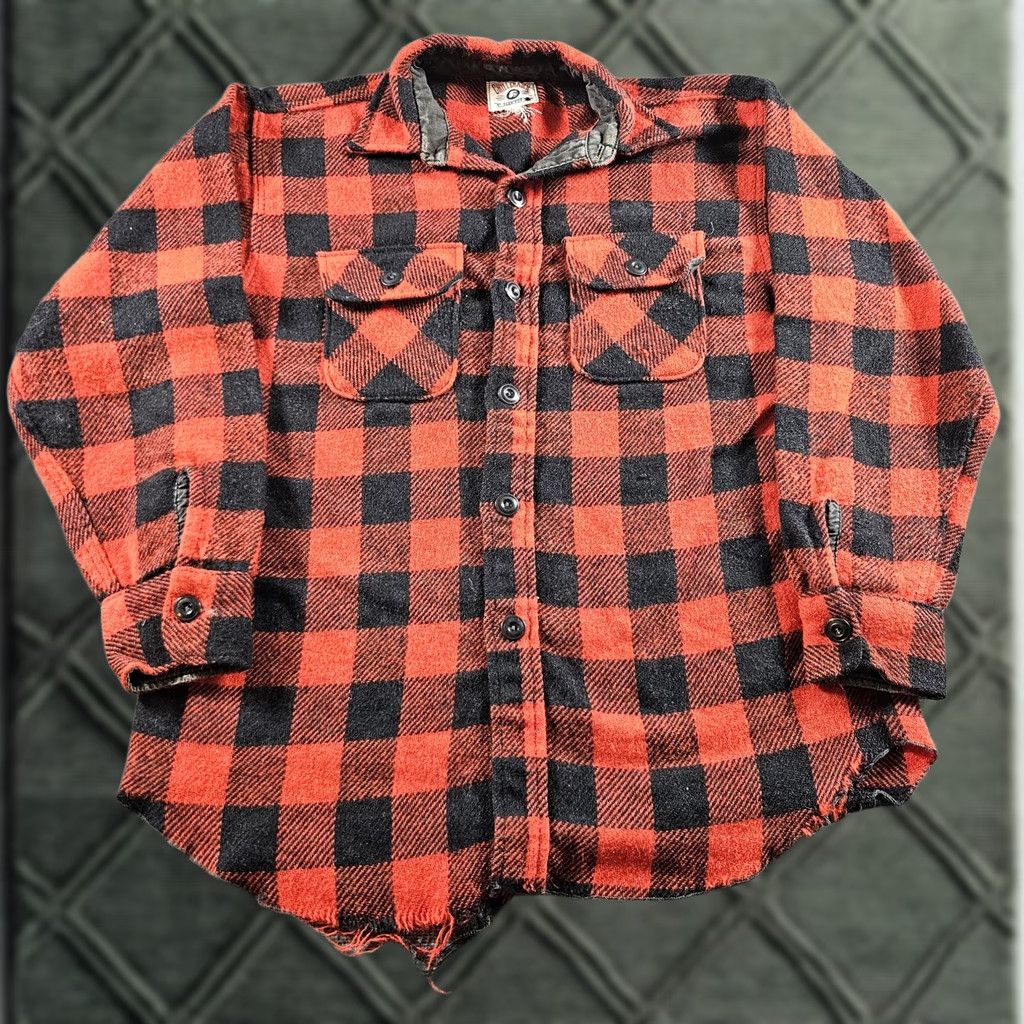Vintage Chill Chaser Shirt Mens Large Red Black Buffalo Plaid Flannel Workwear 60s Plaid Outdoor Pockets Button-Up Size US L / EU 52-54 / 3 - 1 Thumbnail