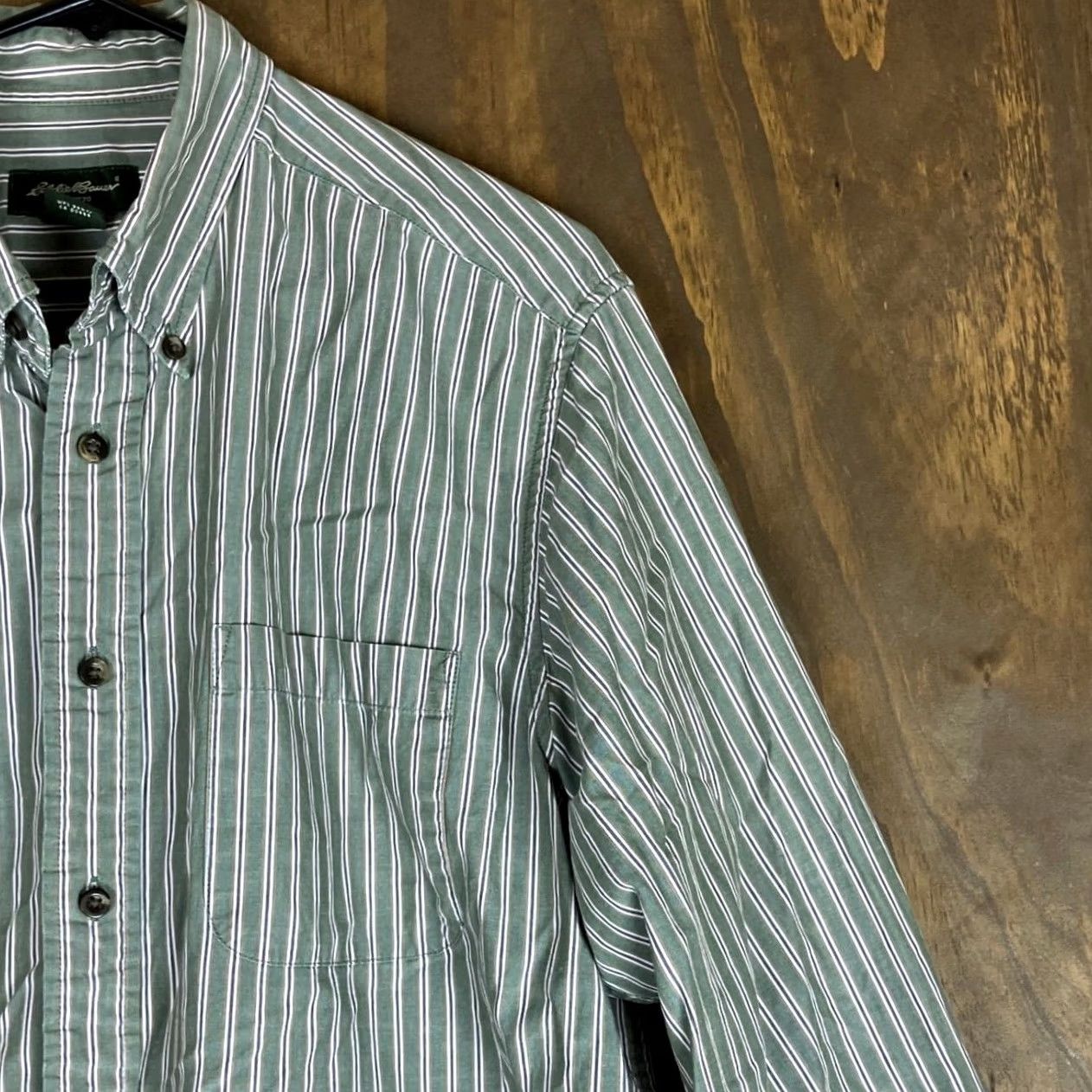 Eddie Bauer Eddie Bauer Mens Shirt Green Multi Striped Button Down Long Sleeve 100% Cotton L Size US L / EU 52-54 / 3 - 5 Thumbnail