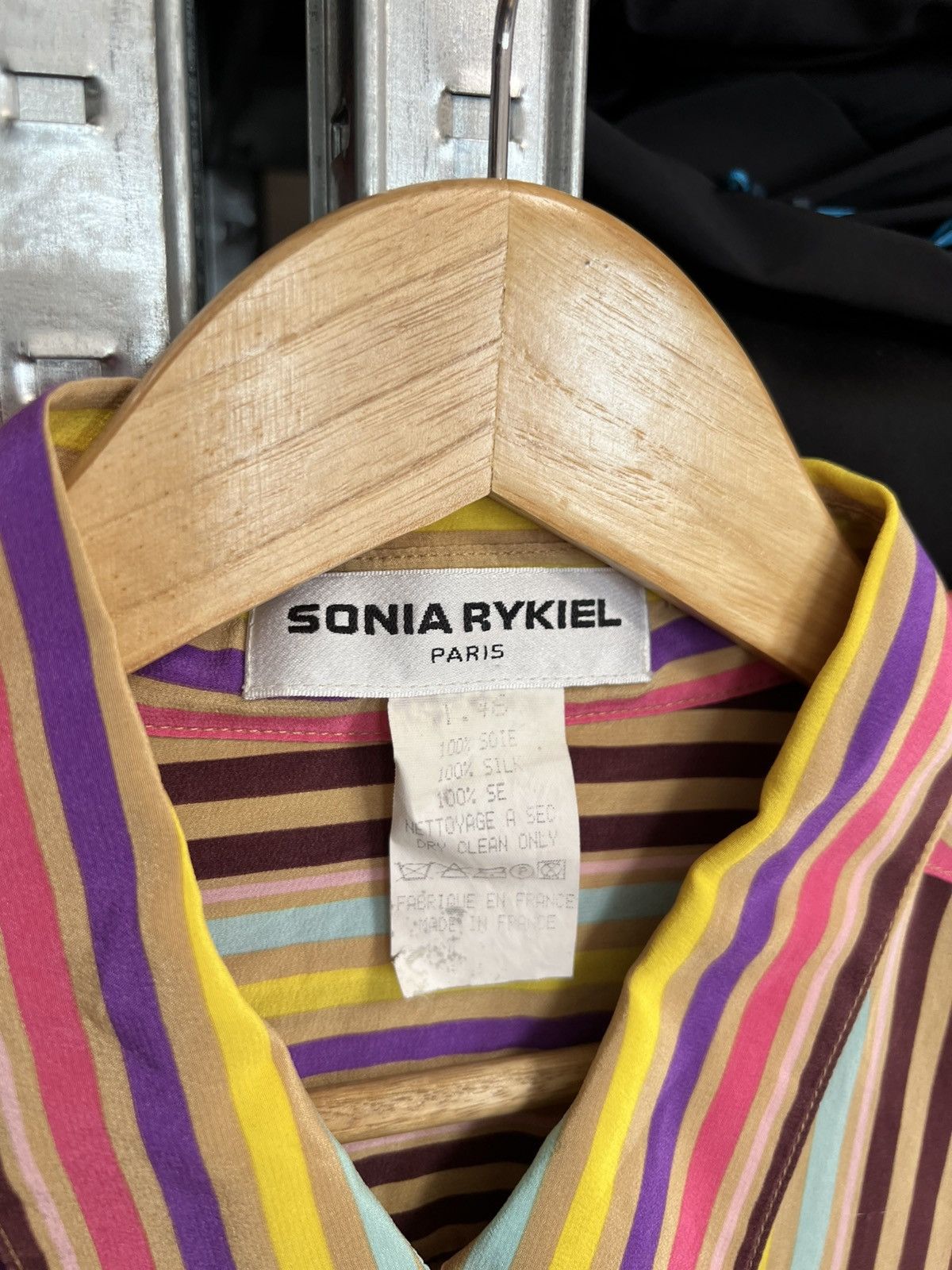 Japanese Brand × Sonia Rykiel × Vintage Sonia Rykiel Rainbow Heart Blouse Button Up Shirt 100% Linen Size L / US 10 / IT 46 - 5 Thumbnail