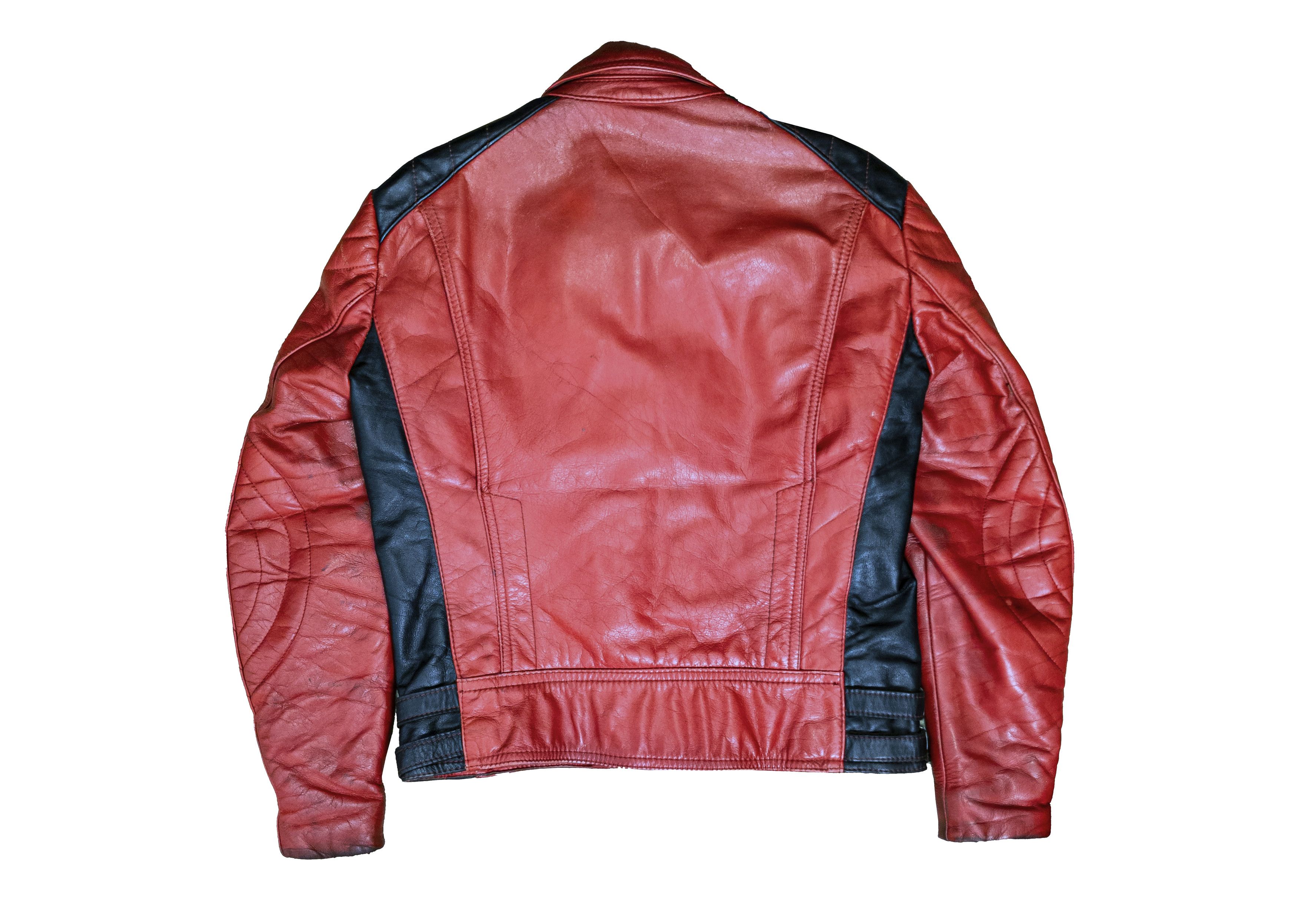 Vintage Vintage 70s Red Leather Motorcycle Biker Jacket Harro Size US L / EU 52-54 / 3 - 3 Thumbnail