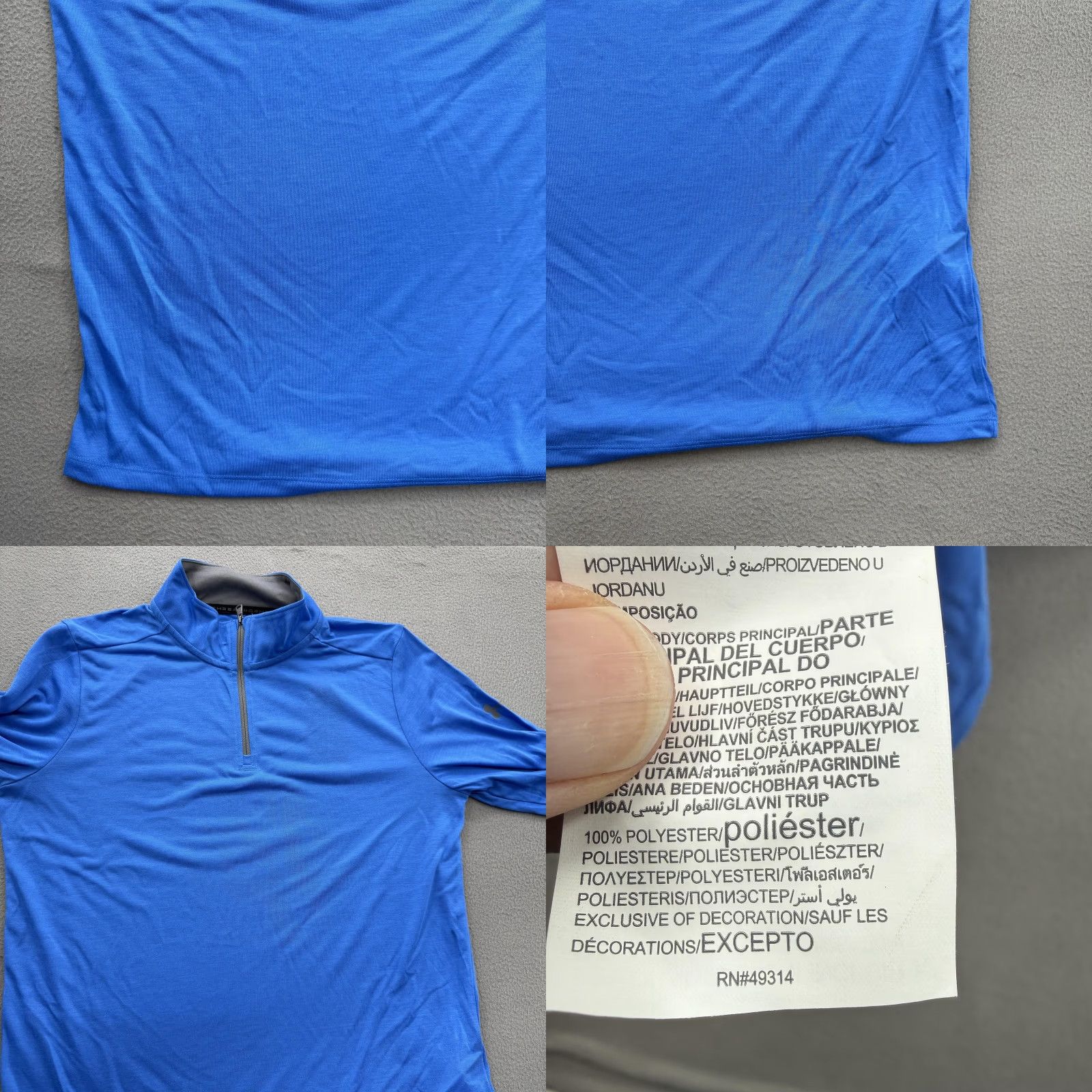 Under Armour Under Armour Threadborne Pullover Mens Small Blue 1/4 Zip HeatGear Running Gym Training Moisture Wicking Quick Dry Lightweight Mock Neck Size US S / EU 44-46 / 1 - 8 Thumbnail