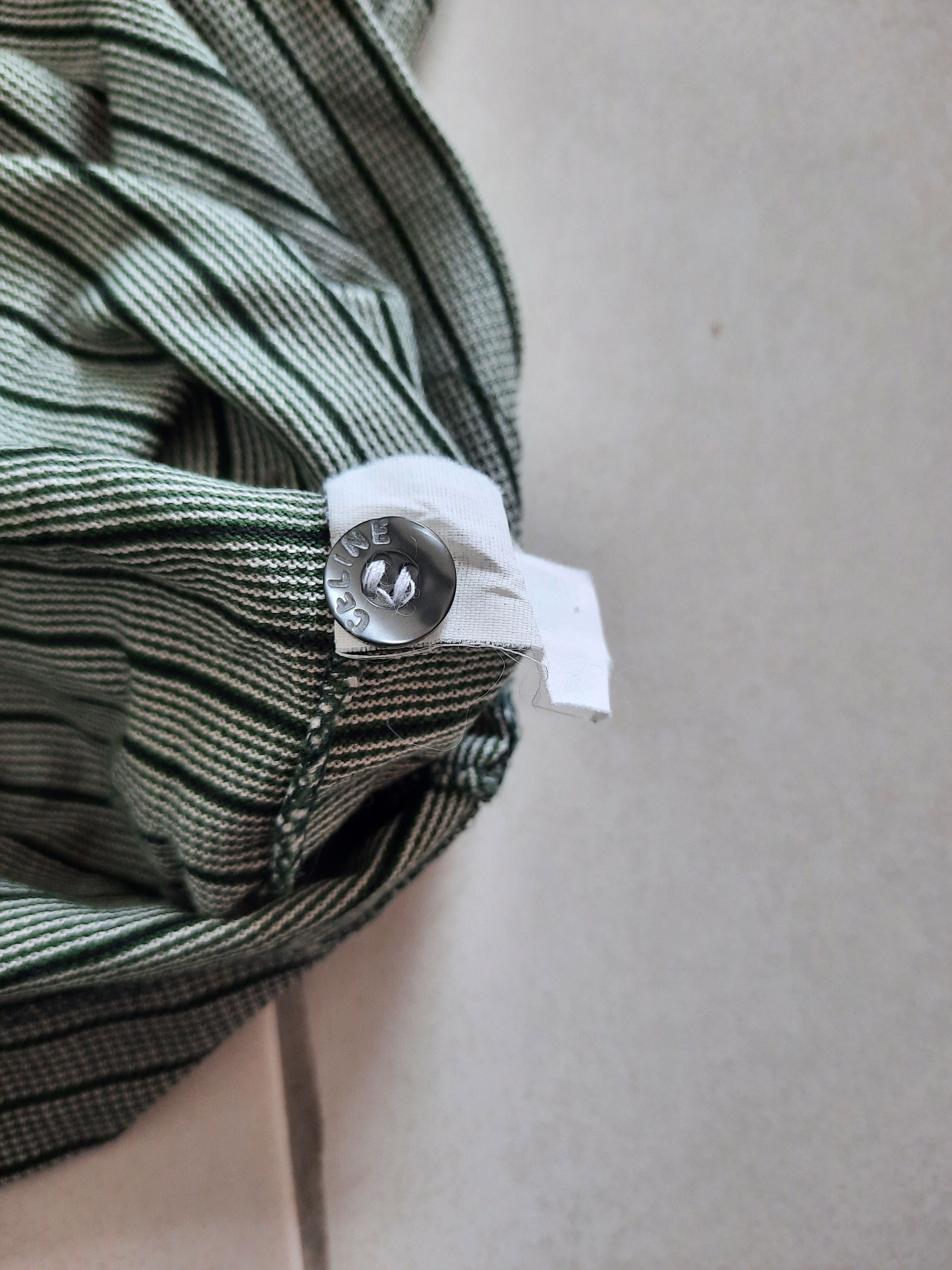 Celine × Vintage Vintage 80s Celine Striped Pocket Logo Embroidered Polos Size US L / EU 52-54 / 3 - 6 Thumbnail