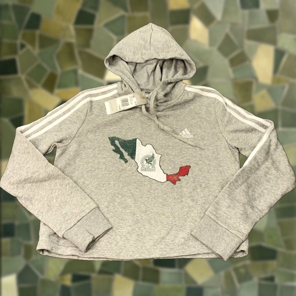 Adidas Adidas Mexico National Team Cropped Hoodie Womens Small Gray Soccer Performance Shirt Size S / US 4 / IT 40 - 1 Thumbnail