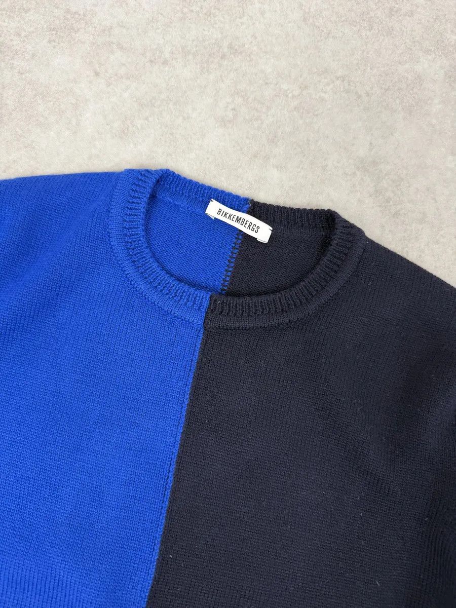 Dirk Bikkembergs 2000s Bikkembergs Two Tone Blue & Black Wool Sweater Size US S / EU 44-46 / 1 - 14 Thumbnail