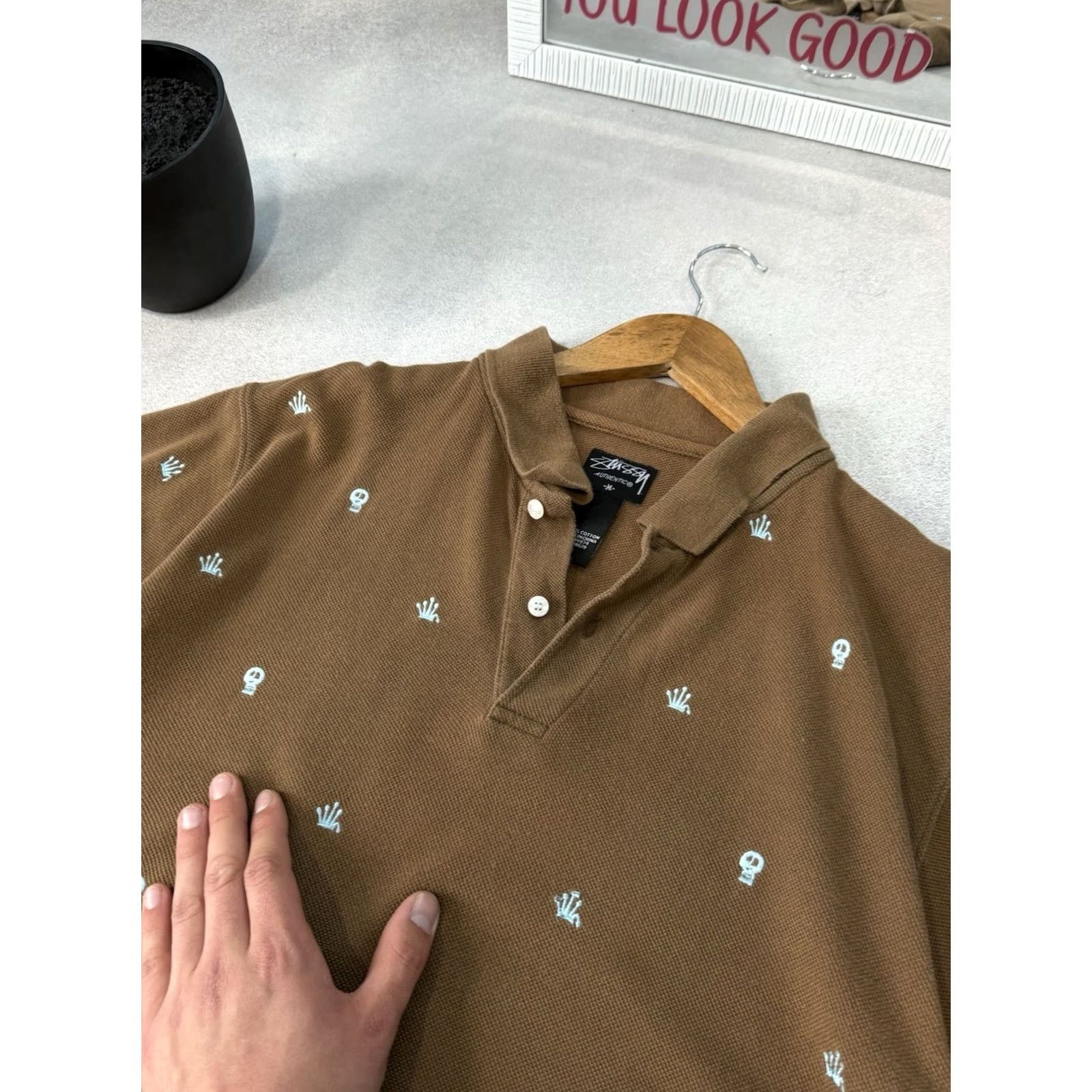 Vintage VINTAGE Stussy Polo T Shirt Brown Logo Monogram Embroidered 90s City Retro Y2K Size US M / EU 48-50 / 2 - 2 Thumbnail