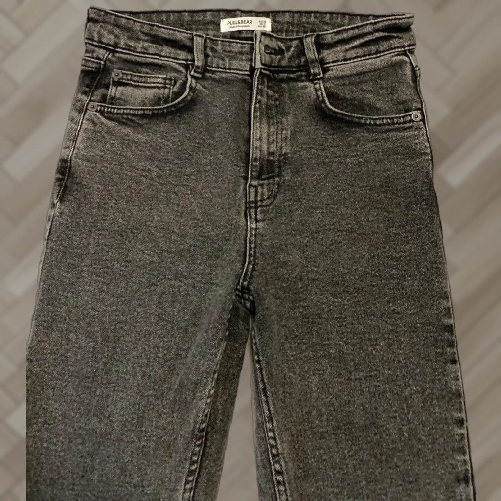 Vintage Pull&Bear Jeans Women’s 6 Pepper Gray Mid Rise Skinny Denim / 28-8 Slim Fit Womens Jeans - Denim Light Wash Zip Closure 27 Inseam Black Size 28" / US 6 / IT 42 - 1 Thumbnail