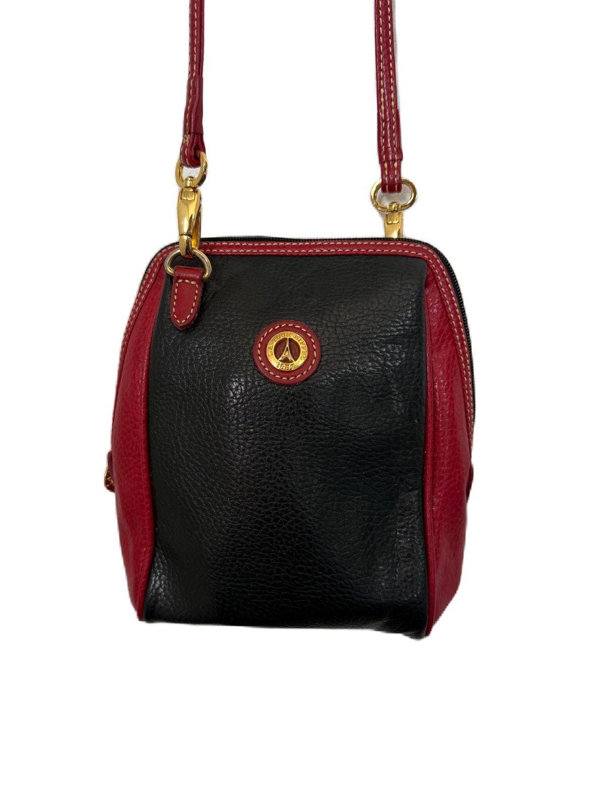 Arno De France Vintage L.A Tour Eiffel 1887 Leather Sling Bag Red Black Size ONE SIZE - 1 Thumbnail