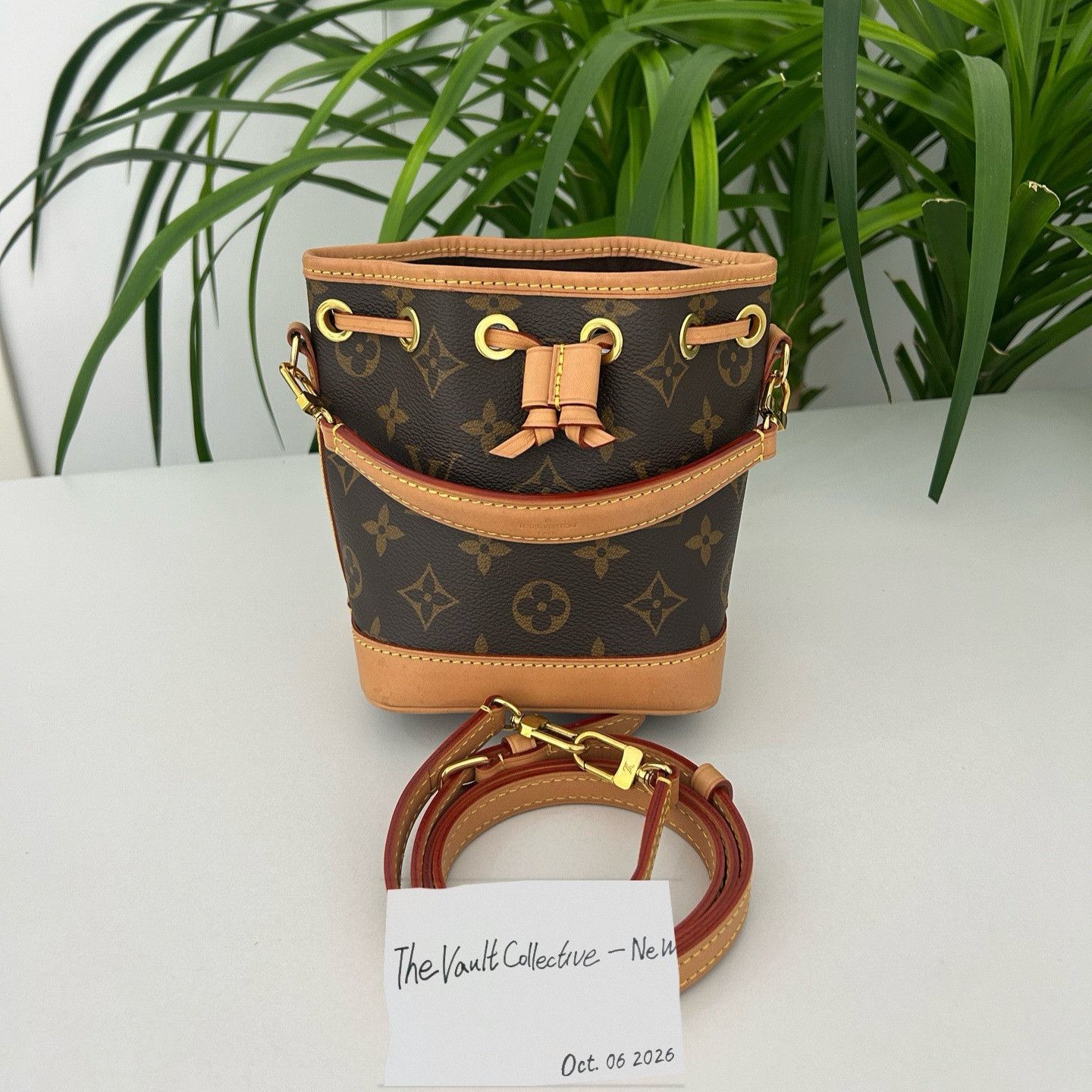 Louis Vuitton LOUIS VUITTON NOé Nano brown coated canvas monogram bucket bag crossbody bag gol Size ONE SIZE - 1 Thumbnail