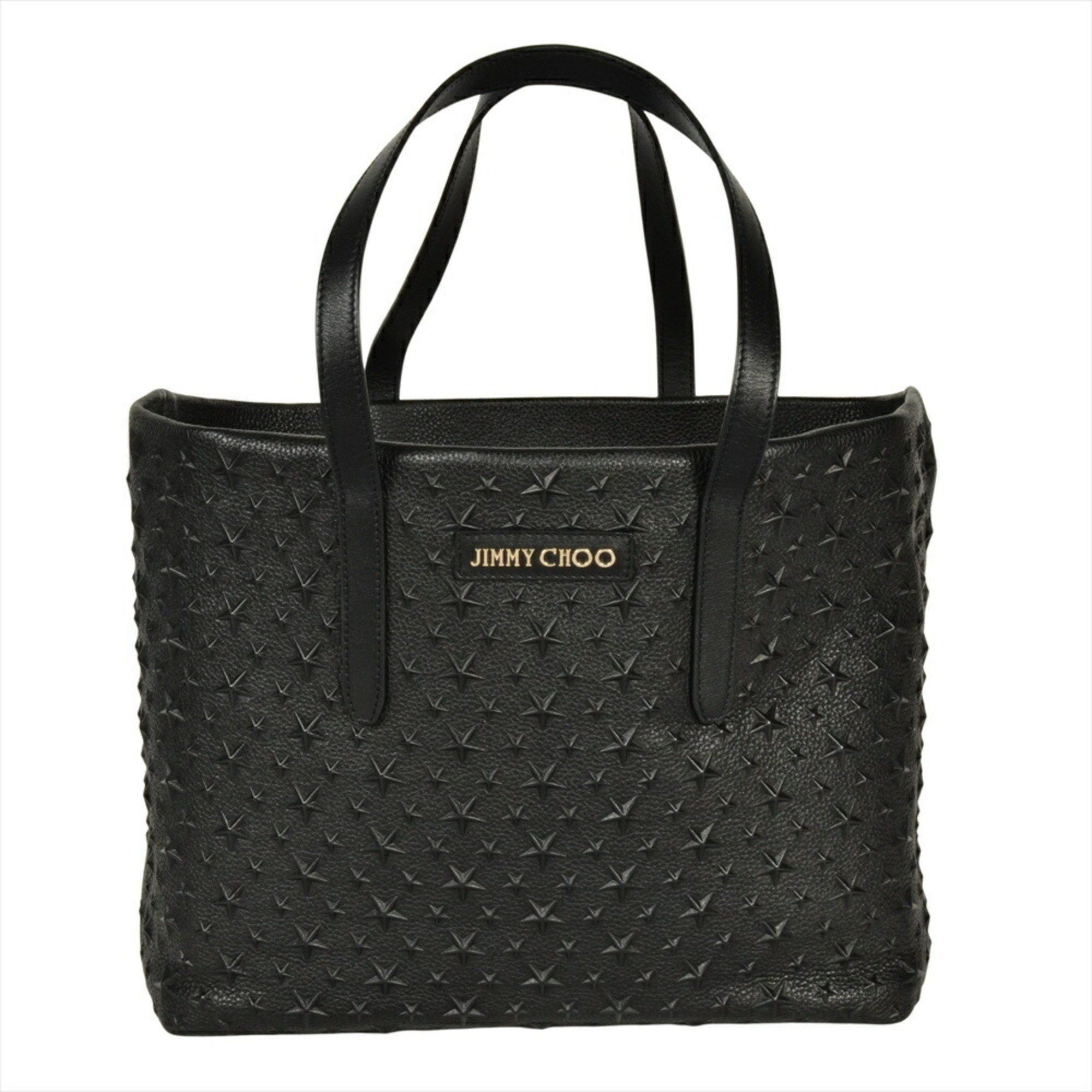 Jimmy Choo Star Embossed Tote Bag Leather Black, Women's