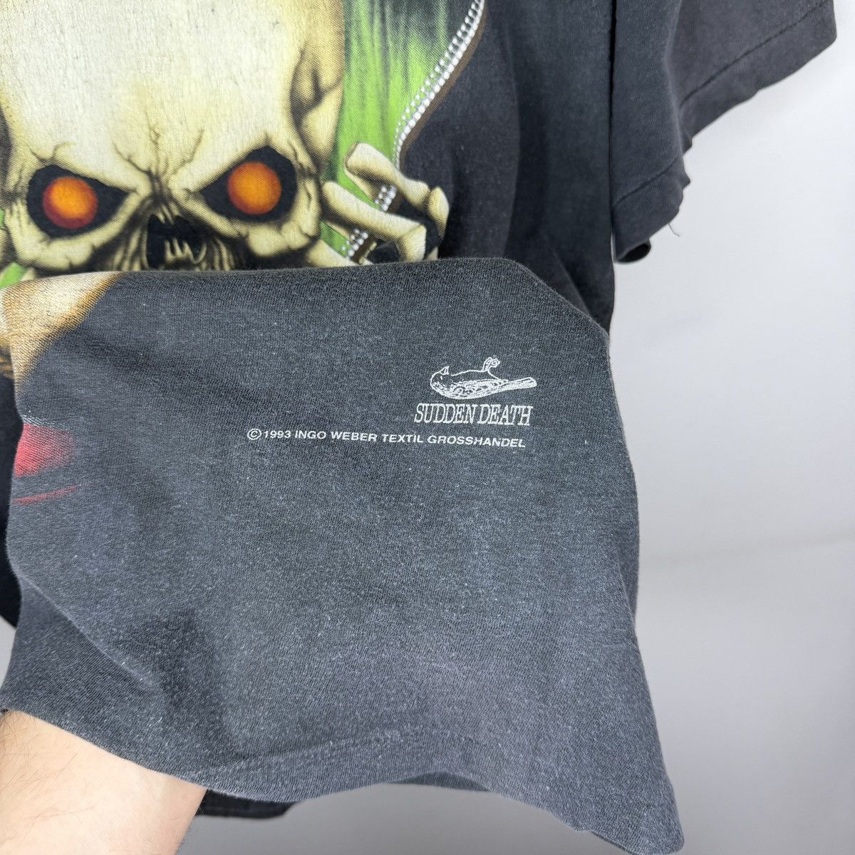 Band Tees Vintage Sudden Death 1993 Tshirt Tee Single Stitch 90s Skull Size US M / EU 48-50 / 2 - 8 Thumbnail