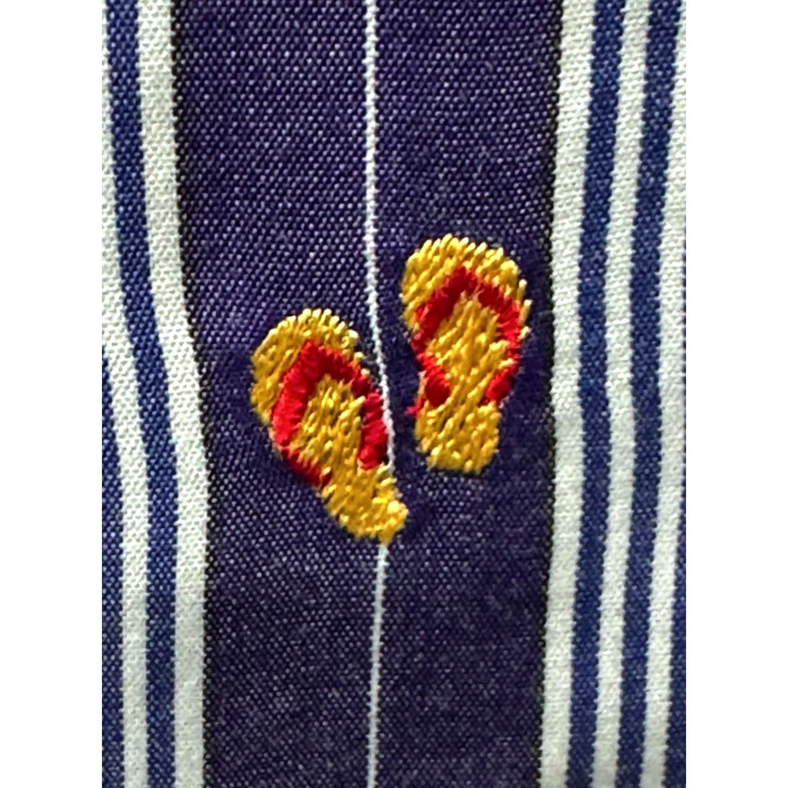 Robert Graham Robert Graham Men 2XL Embroidered Sandals Flip Flops Shirt Long Sleeve Multicolor 18x 37/38 Size US XXL / EU 58 / 5 - 8 Thumbnail