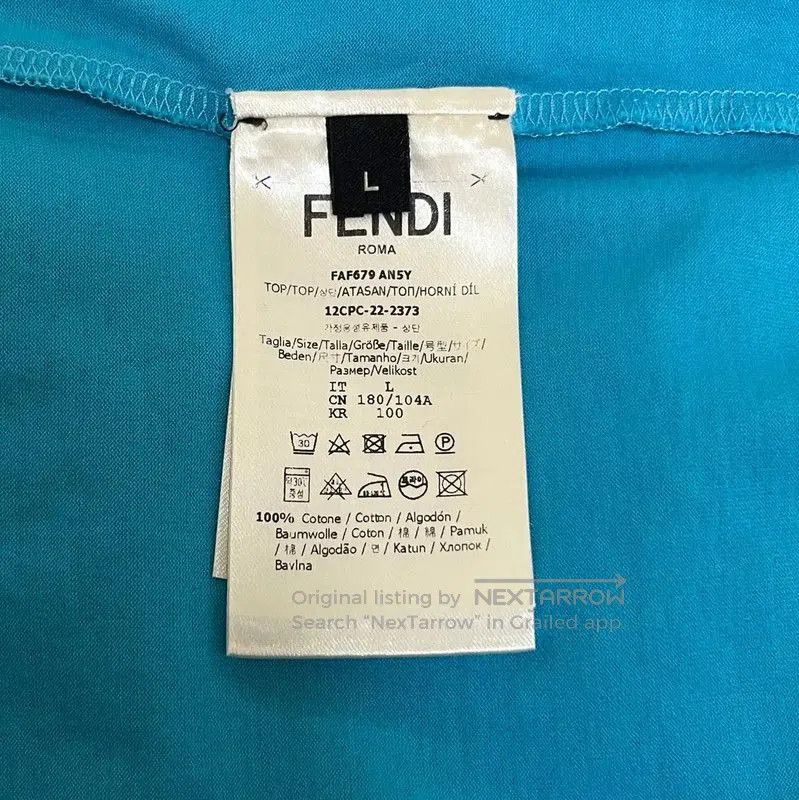 Fendi Fendi Blue Cotton Women's T-Shirt . Size L / US 10 / IT 46 - 5 Thumbnail