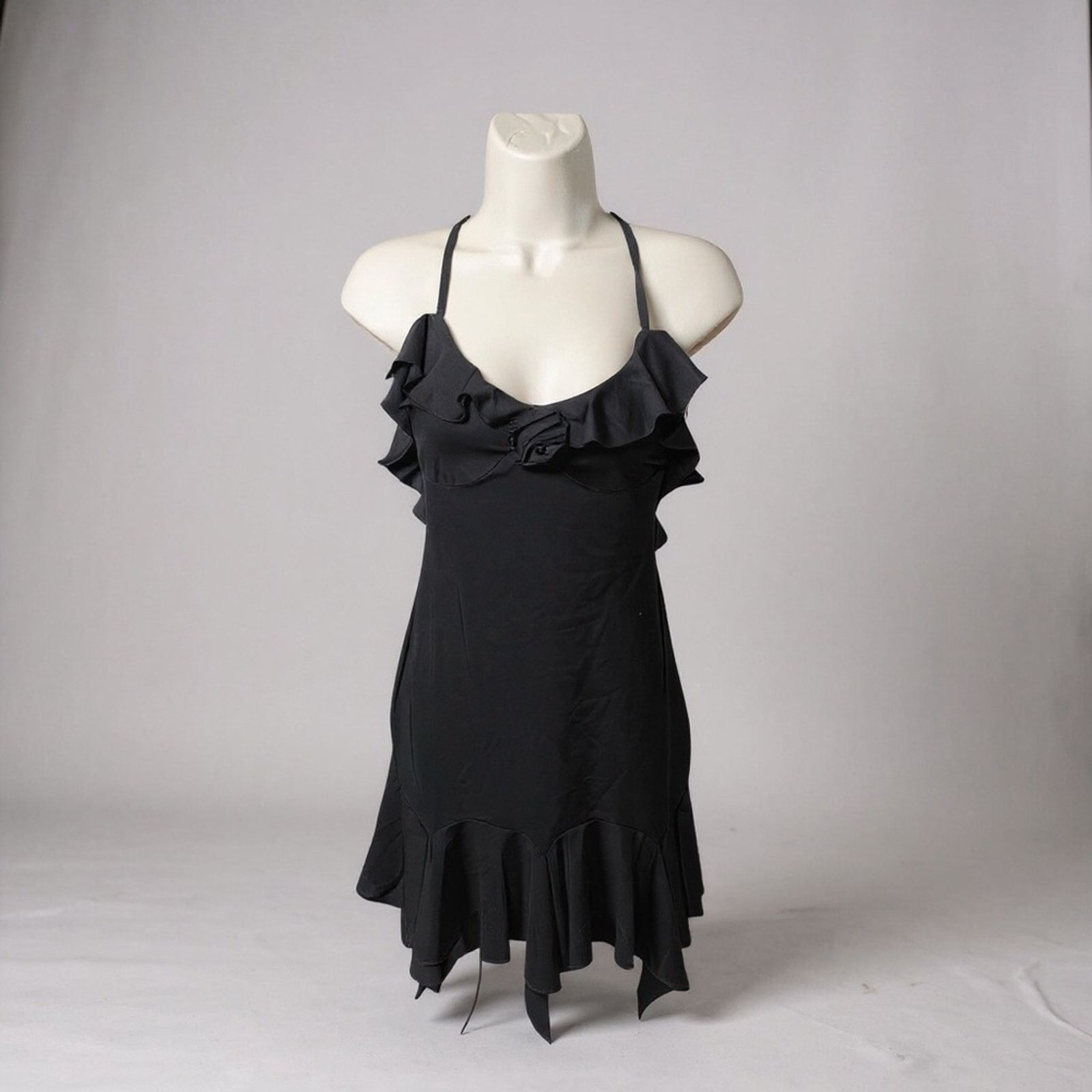 & Other Stories NWOT Black Halter Dress | Ruffle Detail | Size M Size M / US 6-8 / IT 42-44 - 2 Thumbnail