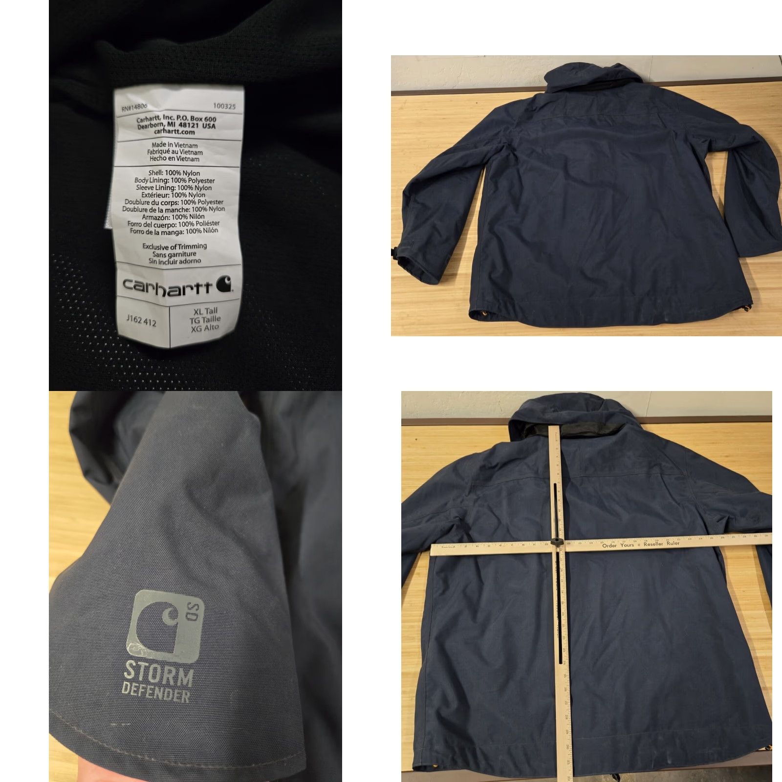 Carhartt Carhartt Shoreline Storm Defender Jacket Mens XLT Blue Hooded Full Zip J162 412 Size US XL / EU 56 / 4 - 8 Thumbnail