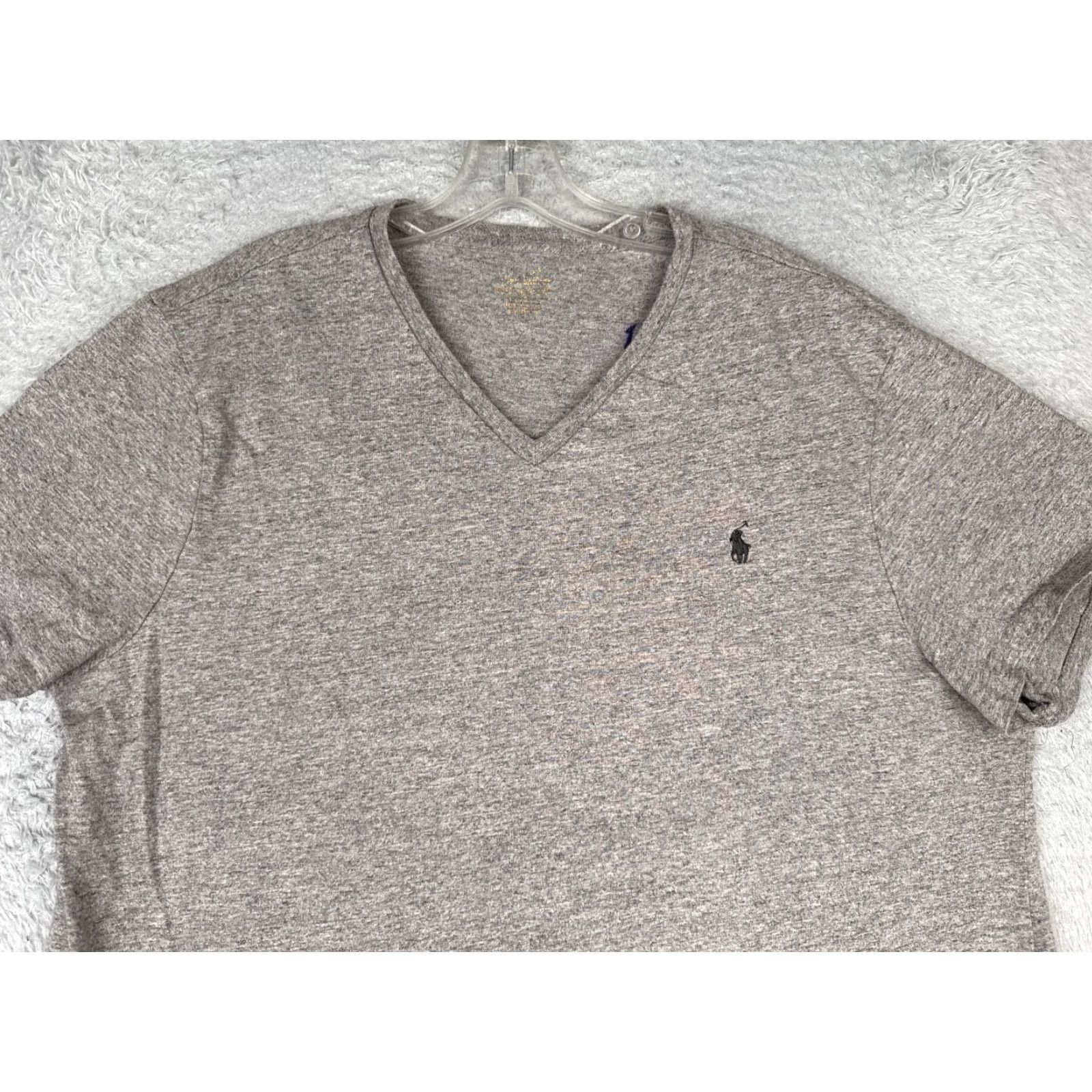 Ralph Lauren Polo Ralph Lauren Shirt Men Large Gray Short Sleeve V-Neck 100% Cotton Slim READ Size US L / EU 52-54 / 3 - 4 Thumbnail