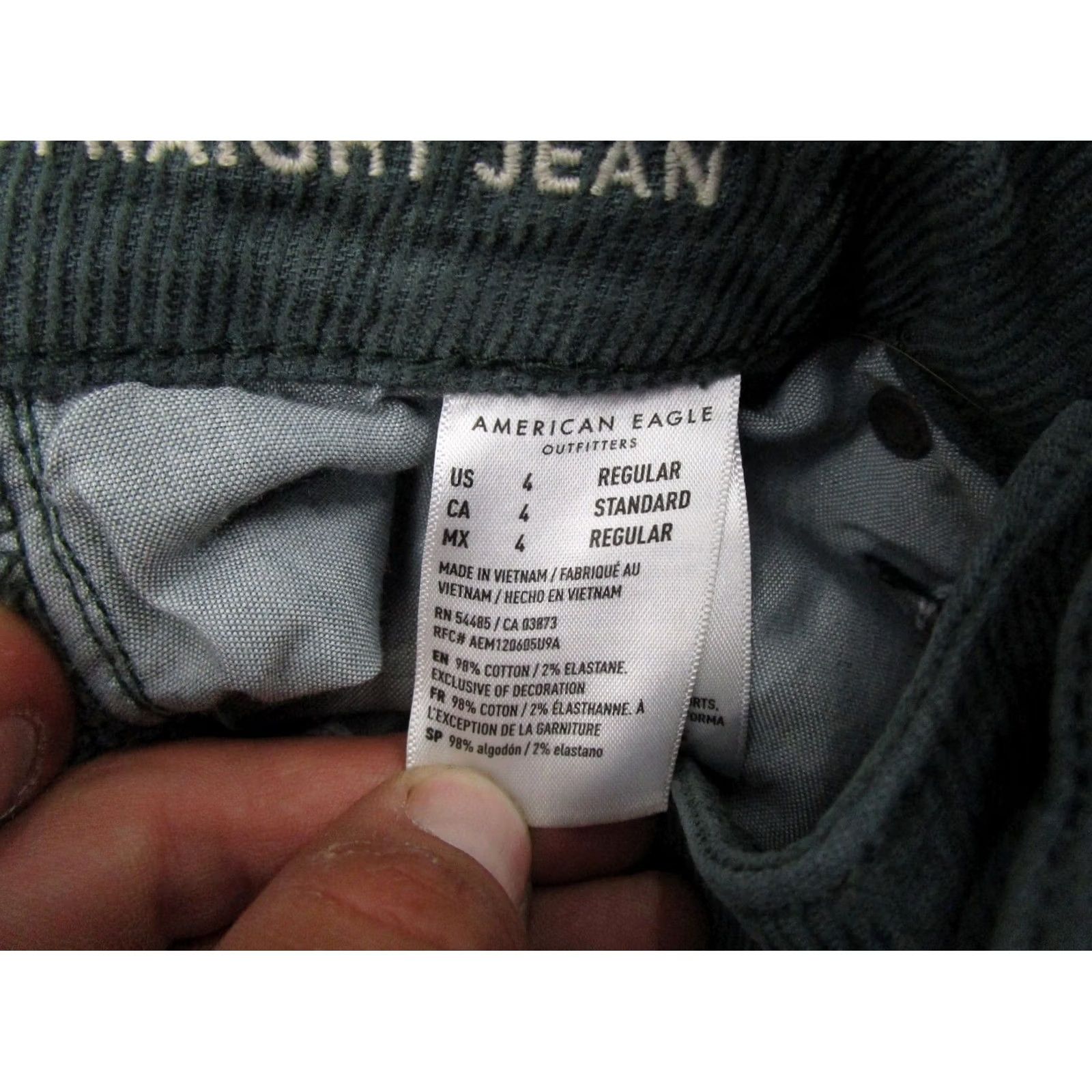 American Eagle Outfitters American Eagle Straight Leg Green Corduroy Jeans Size 4 Stretch Women’s Size 27" / US 4 / IT 40 - 6 Thumbnail