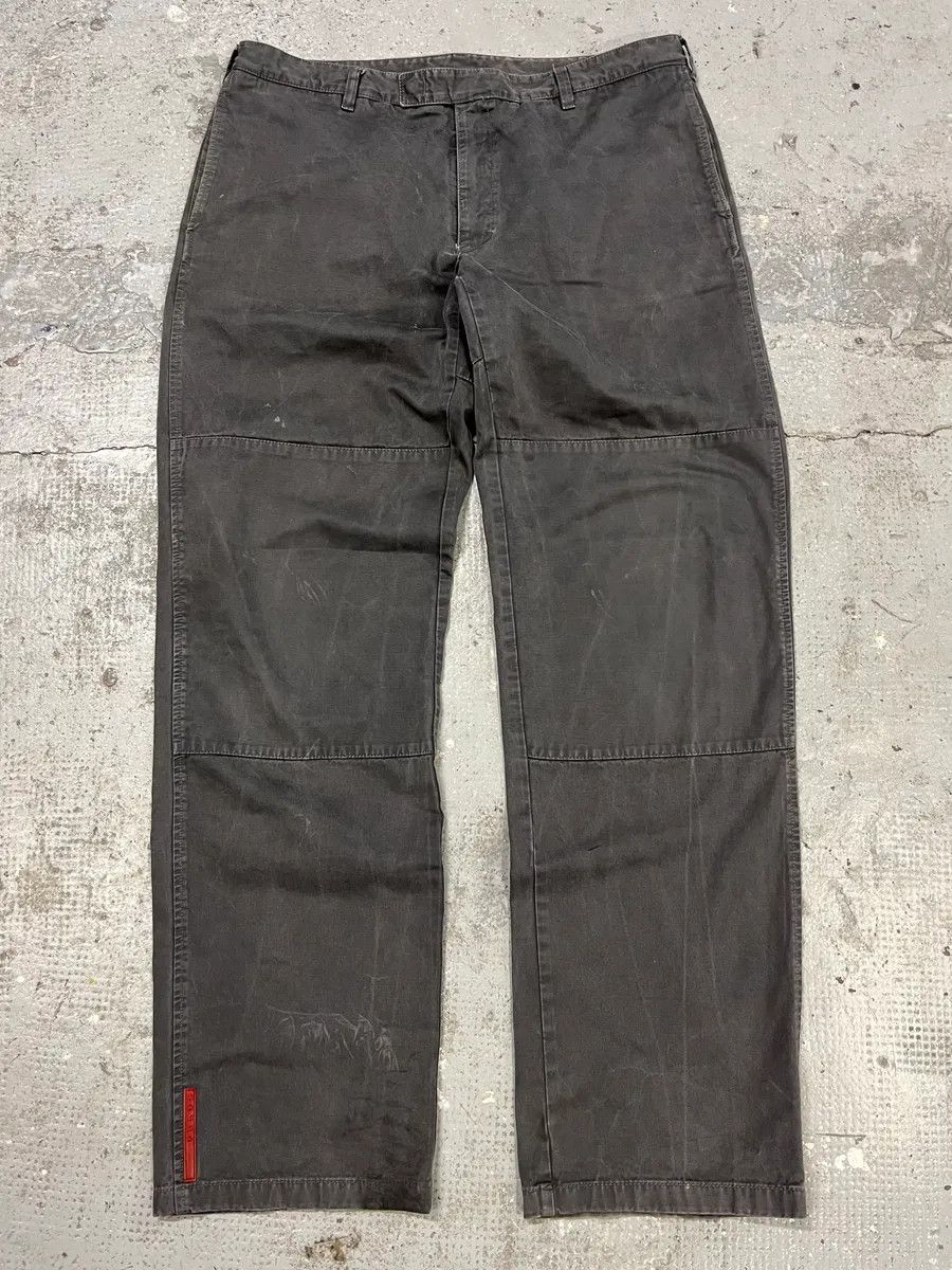 Prada × Vintage 2000s Prada Grey Linea Rossa Workwear Pants Size US 34 / EU 50 - 1 Thumbnail