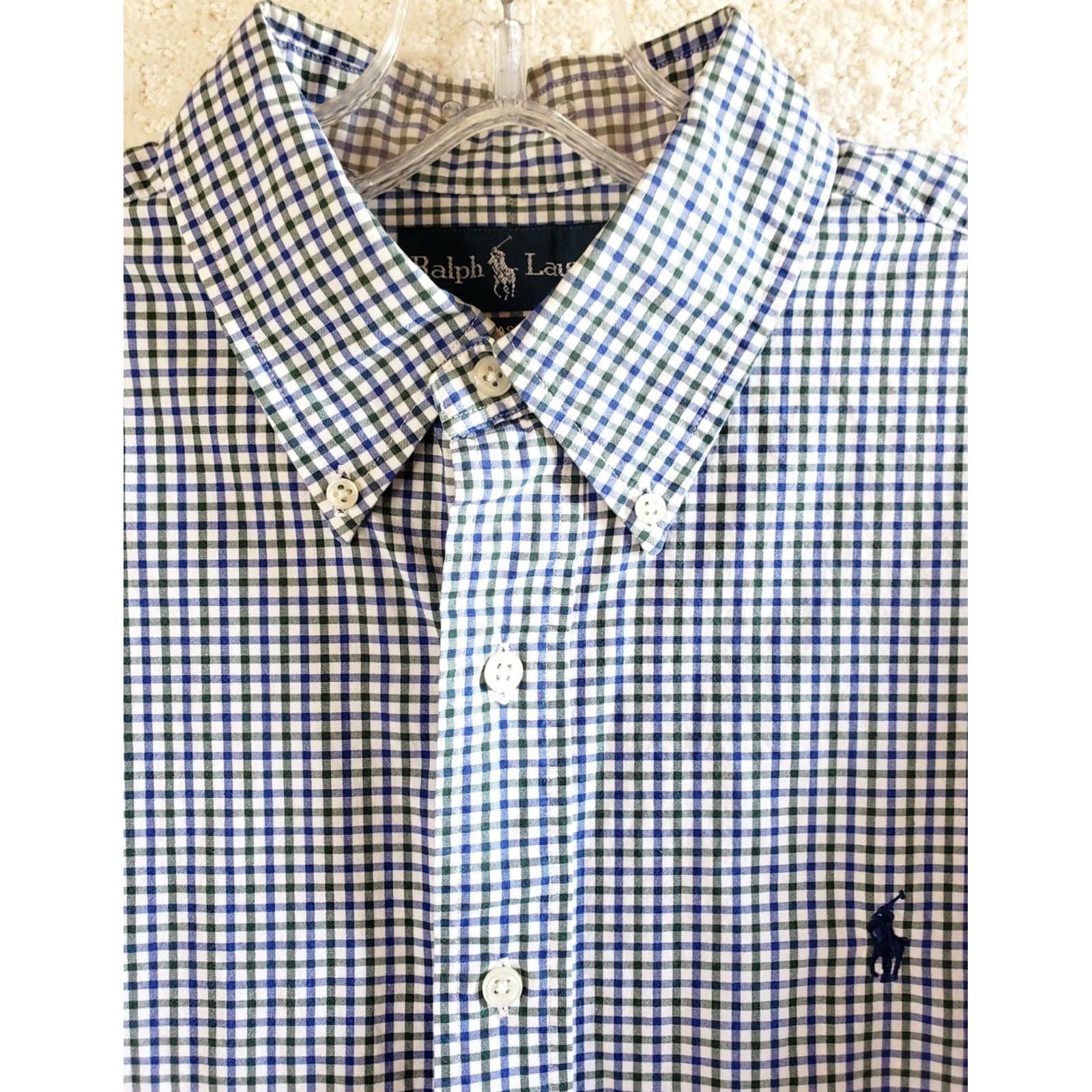 Ralph Lauren Ralph Lauren Button Up Shirt Mens L Classic Fit Blue Green Check Long Sleeve Size US L / EU 52-54 / 3 - 4 Thumbnail