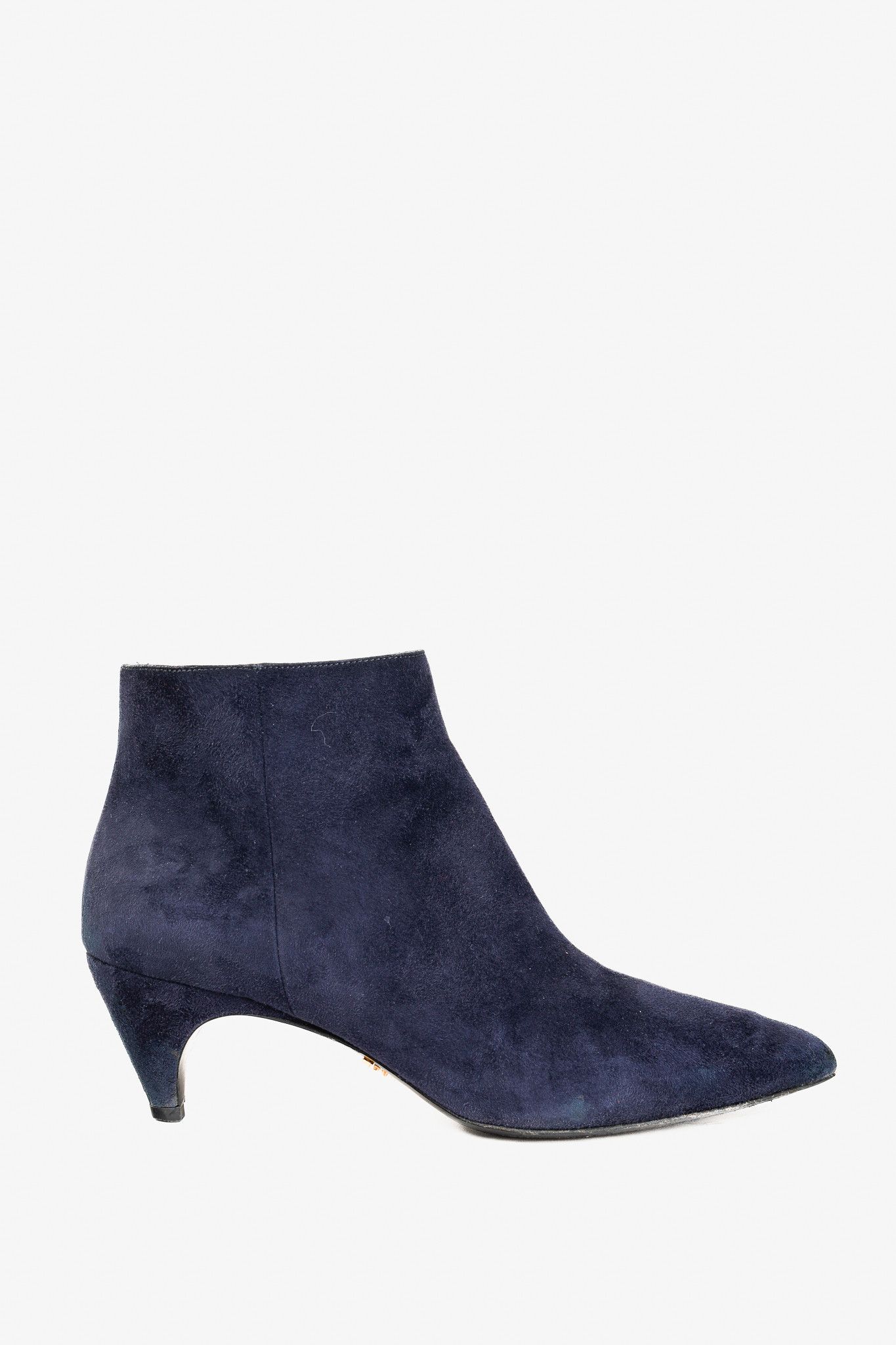 Prada Prada Blue Suede Tapered Heel Booties Size US 8 / IT 38 - 1 Thumbnail