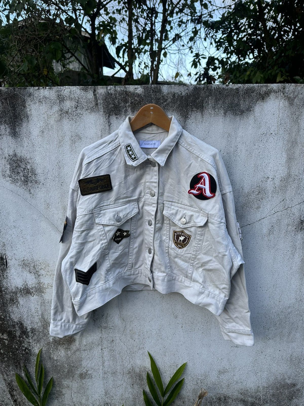 Japanese Brand Simplicite patches cropped Denim jacket Size L / US 10 / IT 46 - 2 Thumbnail