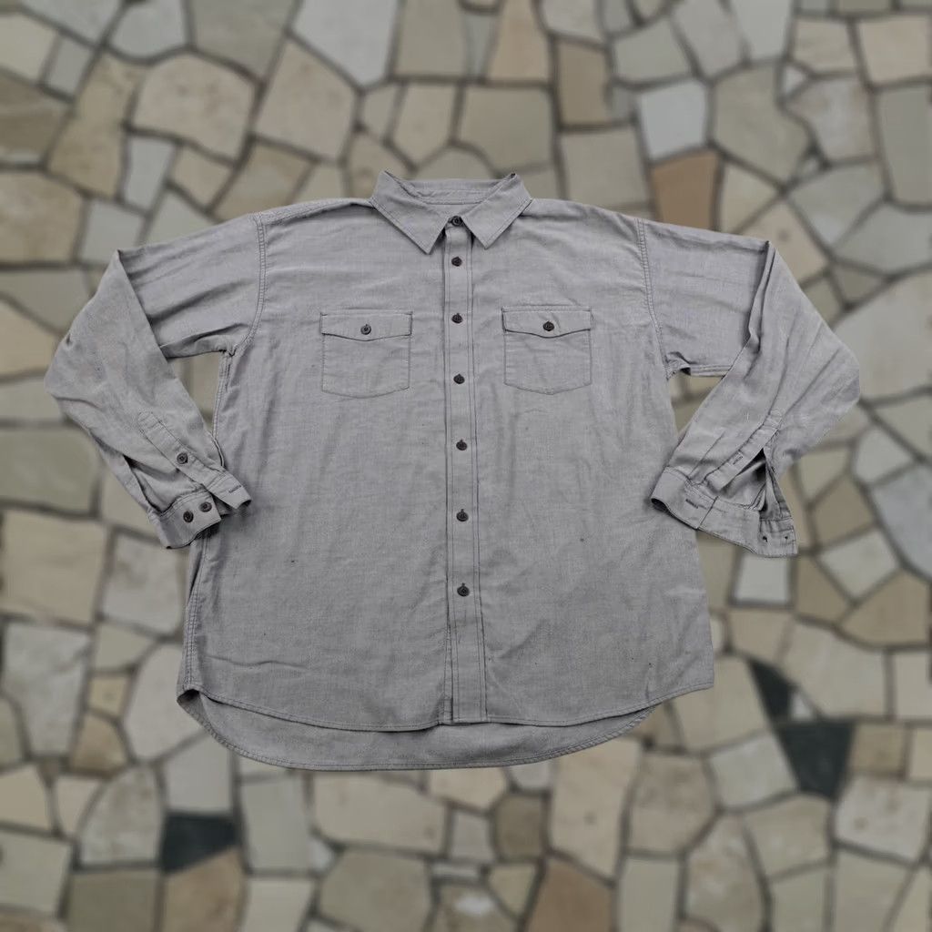 Patagonia VINTAGE Patagonia Shirt Mens XL Gray Roll Tab Fishing Hiking Outdoors Button Up Organic Size US XL / EU 56 / 4 - 1 Thumbnail
