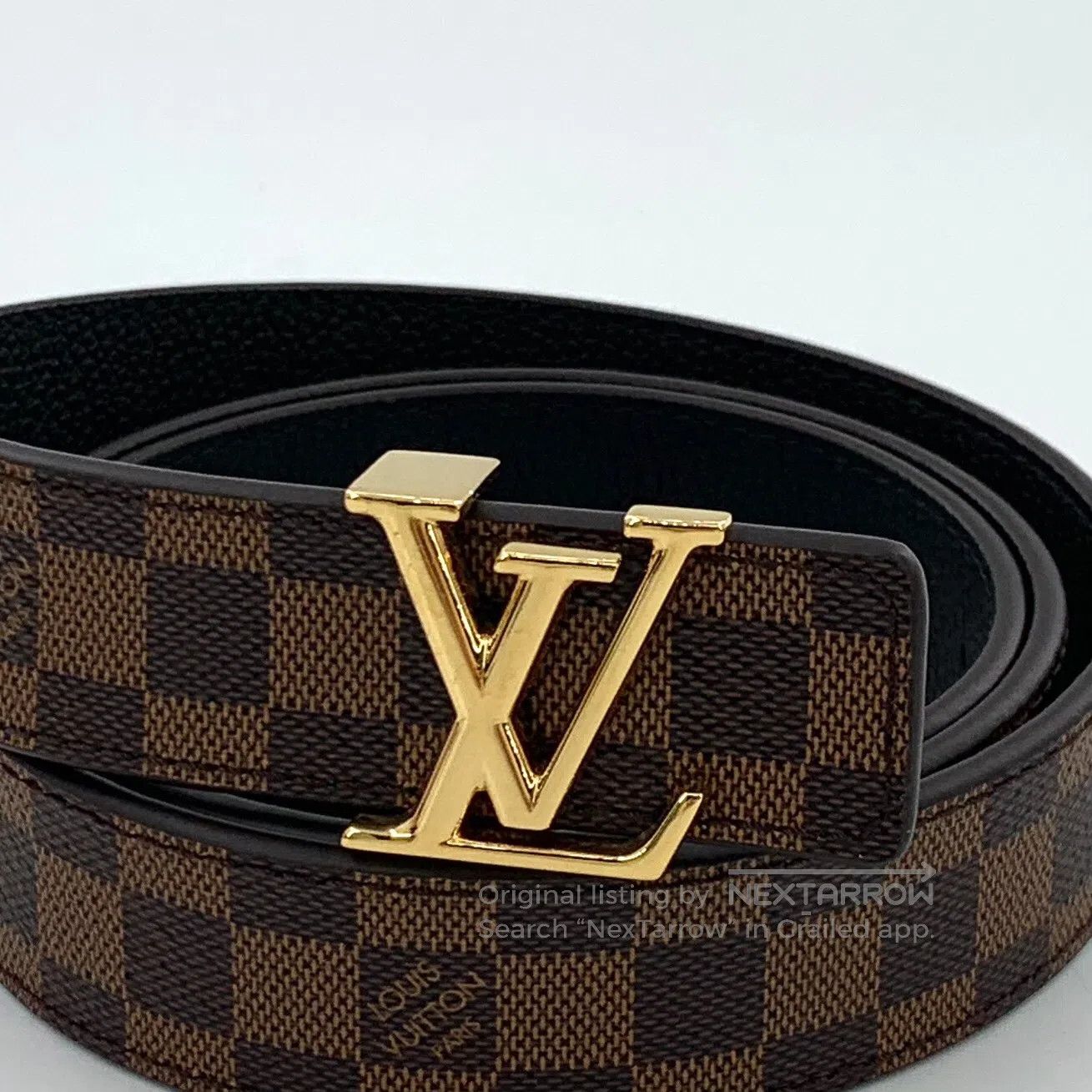 Louis Vuitton Louis Vuitton Dark Brown Checkerboard Smooth Buckle Leathe Size ONE SIZE - 3 Thumbnail