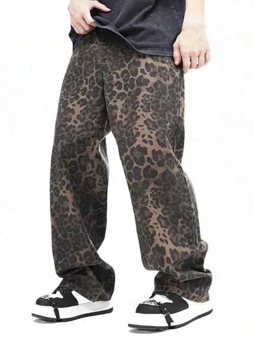 Jean Leopard Baggy Y2K loose fit Jeans Size US 34 / EU 50 - 1 Thumbnail