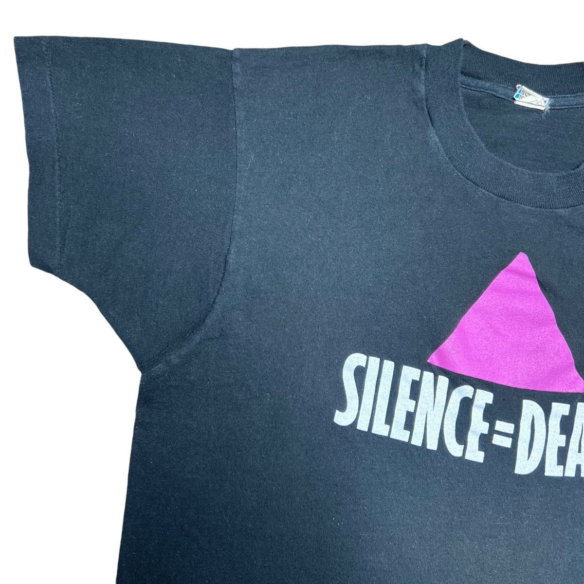 Vintage Vintage 1980s Silence Equals Death AIDS Awareness Promo Tee Size US L / EU 52-54 / 3 - 5 Thumbnail
