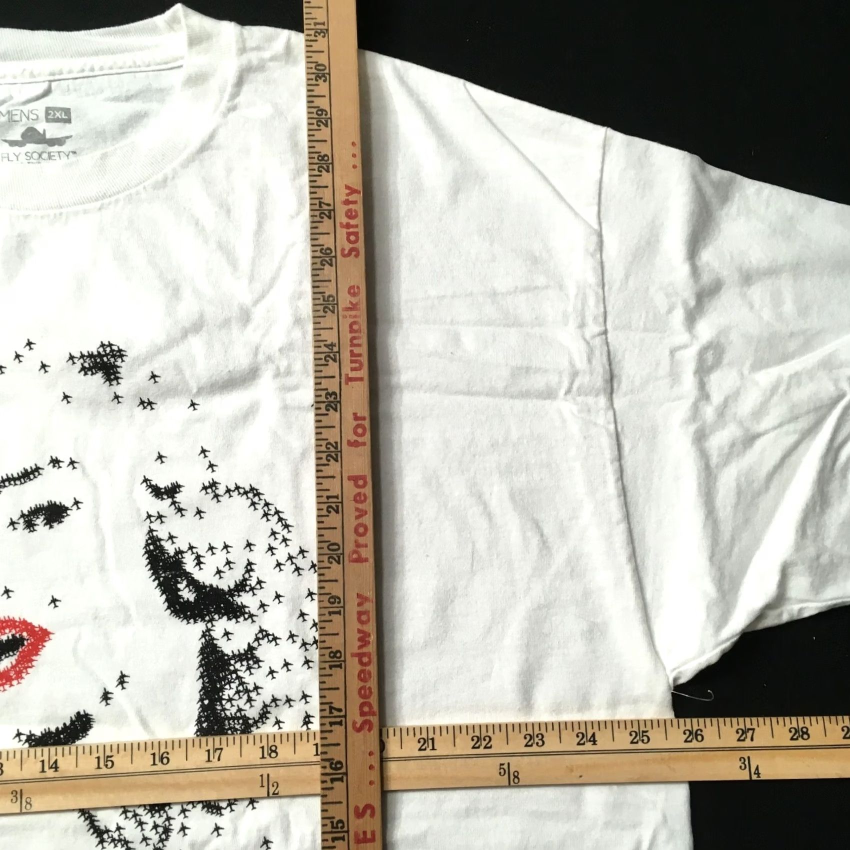 Vintage Fly Society Men's T-Shirt Short Sleeve Crew Neck 2XL Graphic Tee White 100% Cotton Vintage/Pre-Owned Size US M / EU 48-50 / 2 - 5 Thumbnail