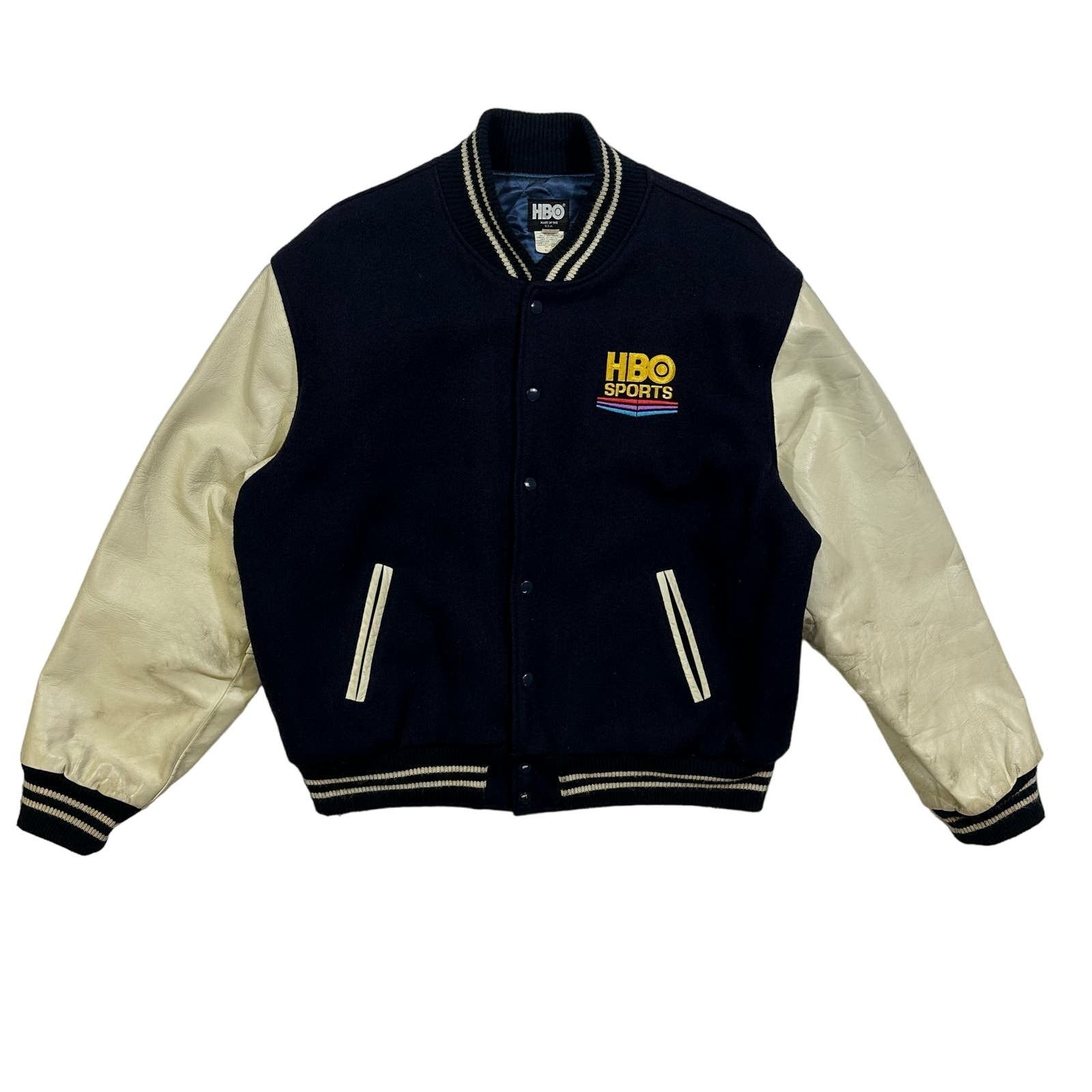 image of Vintage 90's Hbo Sports Inside The Nfl Varsity Jacket (Xl) in Blue, Men's