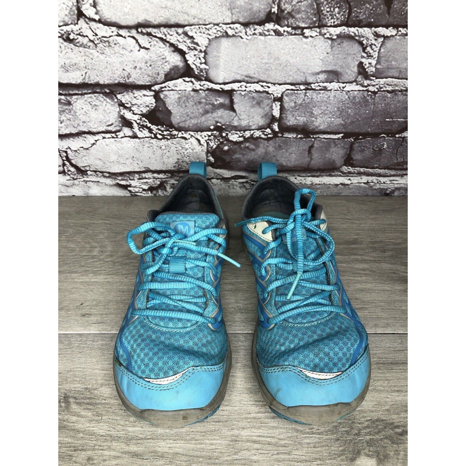 Merrell Merrell Aqua Blue Synthetic Vibram Outsole Light Weight Lace Size US 10.5 / IT 40.5 - 2 Thumbnail