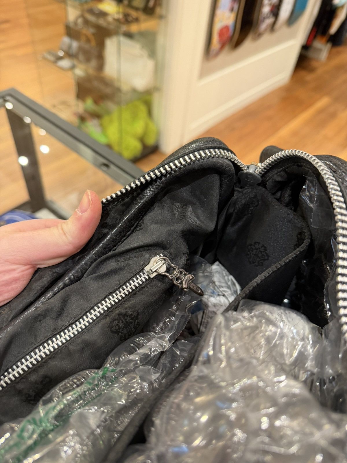 Chrome Hearts Chrome Hearts Black Leather Messenger Laptop Bag Size ONE SIZE - 18 Thumbnail