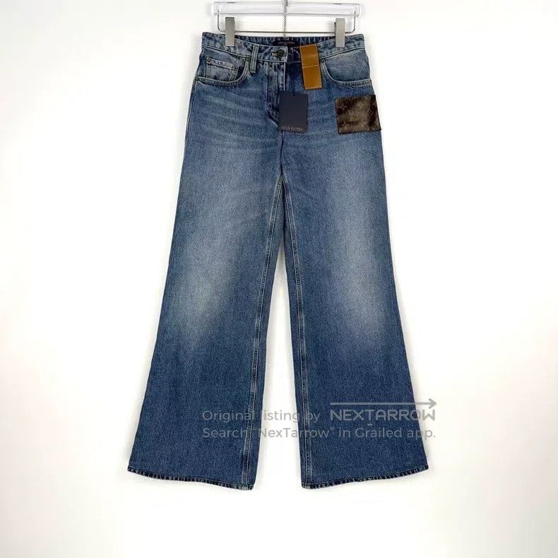 Louis Vuitton Louis Vuitton Blue washed-in-print leather jeans Size US 38 / EU 54 - 3 Thumbnail