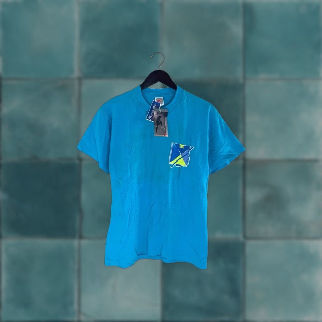 Nike VINTAGE Nike T-Shirt Womens M Deadstock NWT 90s USA Made Blue Graphic 80s single stitch aka Electric blue 100% cotton Womens Size M / US 6-8 / IT 42-44 - 1 Thumbnail