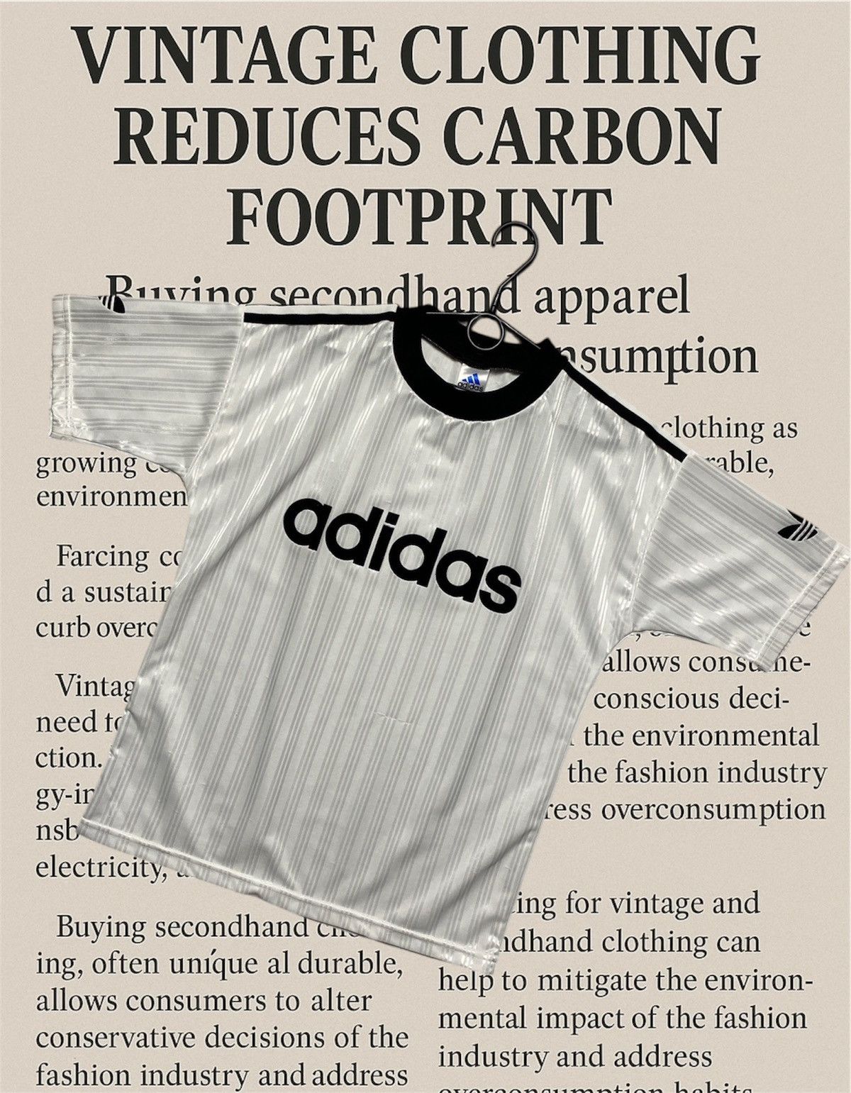 Vintage Adidas monogram jersey stripes big logo tee S-XS Size US S / EU 44-46 / 1 - 1 Thumbnail