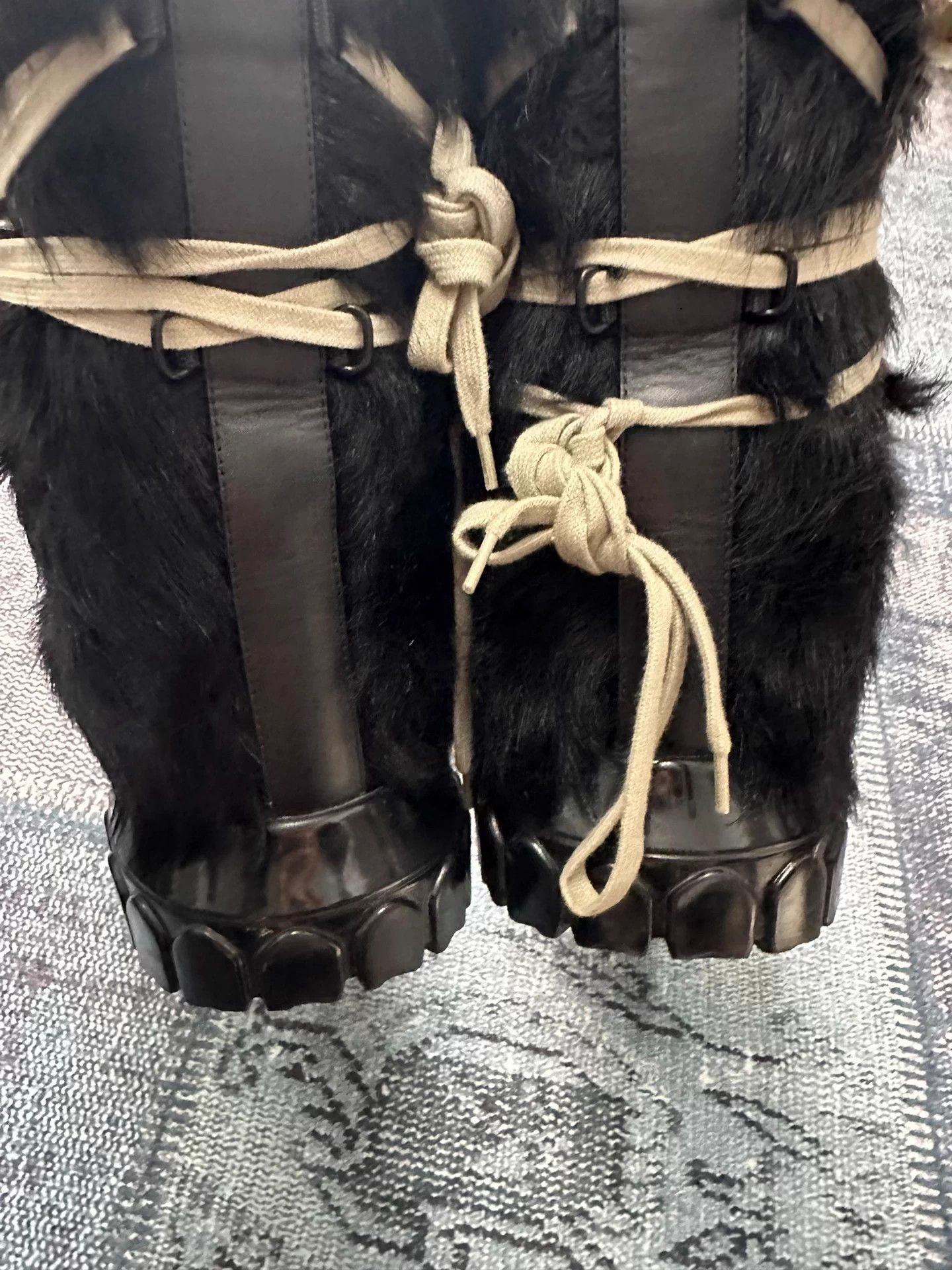 Rick Owens Rick Owens Men's Cowl Lacing Horsehair Snow Boots 41 Size US 8 / EU 41 - 6 Thumbnail