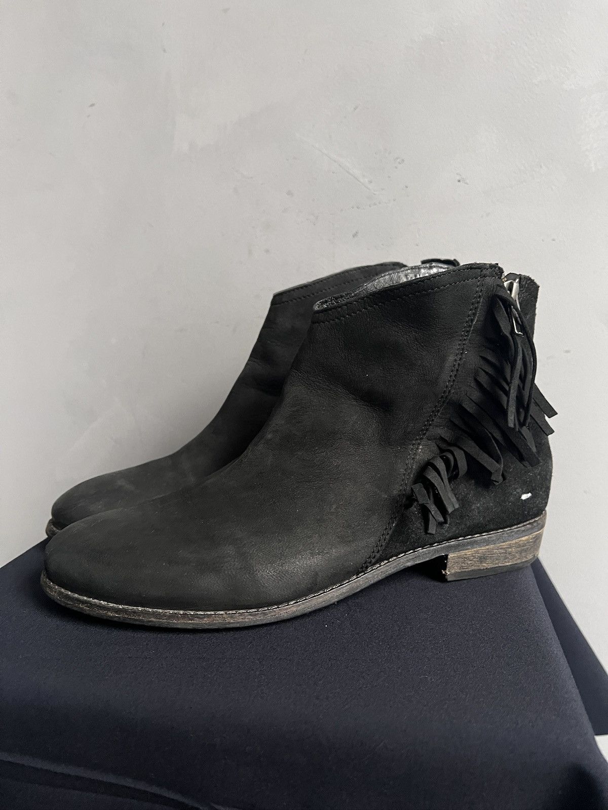 Hedi Slimane Western suede leather hedi slimane style leather boots y2k Size US 8 / EU 41 - 5 Thumbnail