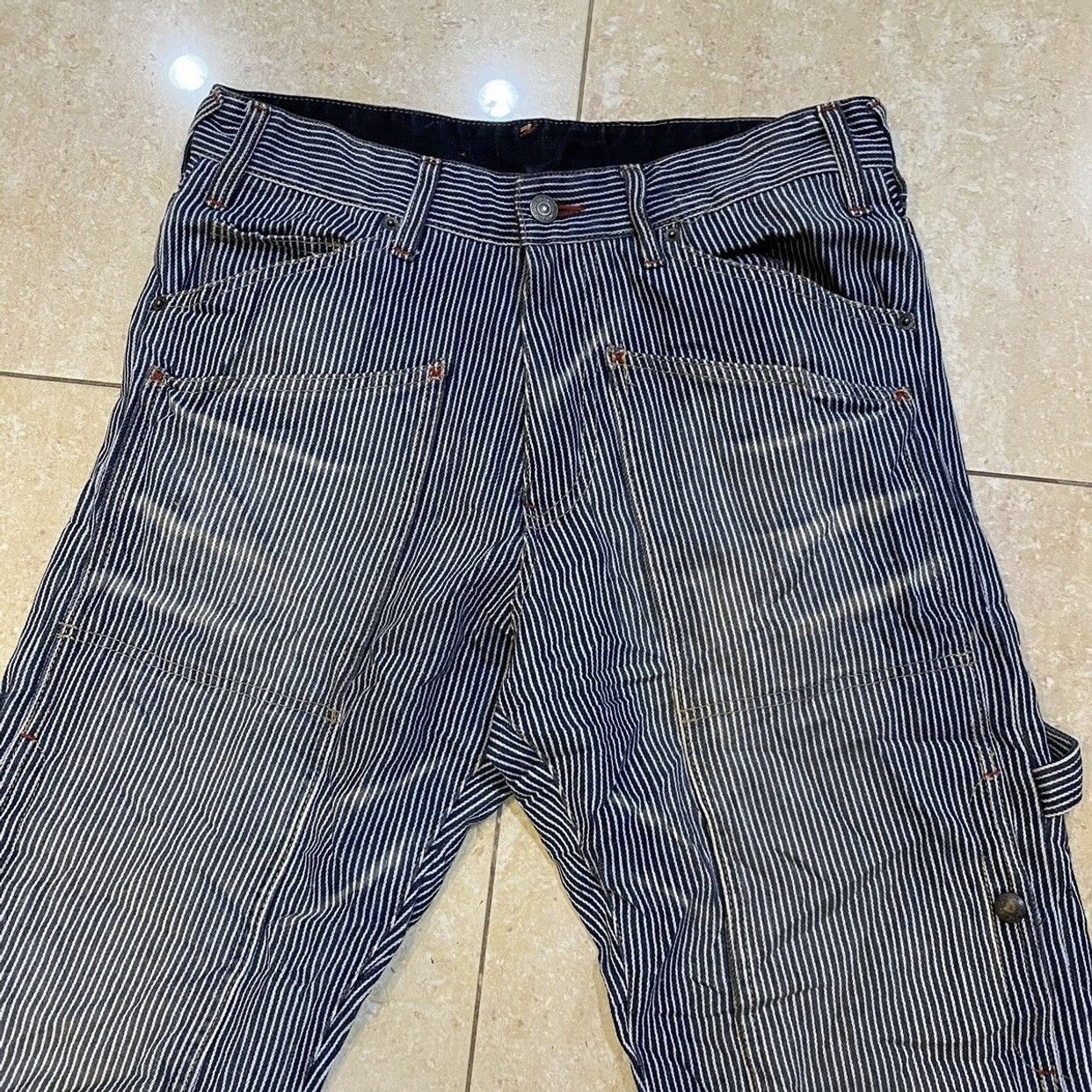 PPFM PPFM Hickory Stripe Double Knee Carpenter Pants - Workwear Size US 32 / EU 48 - 3 Thumbnail