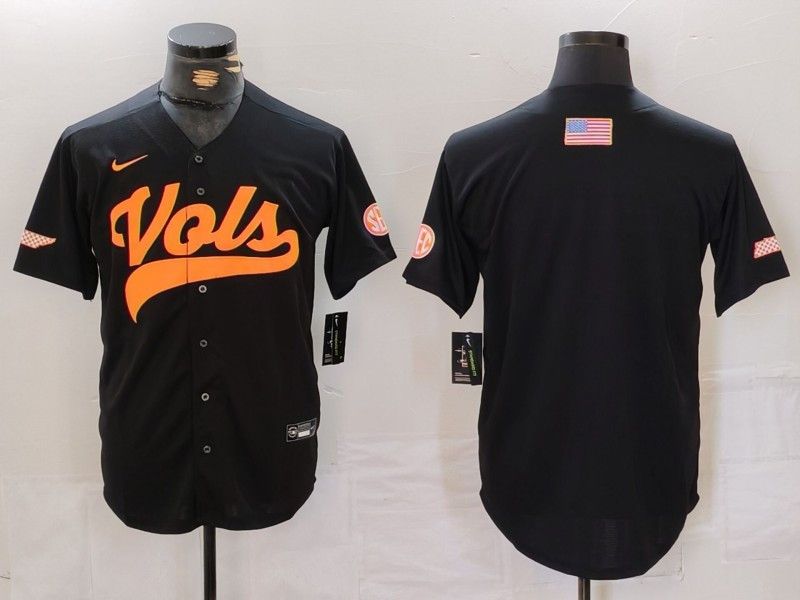 Men Tennessee Volunteers Blank Black Vapor Baseball Jersey