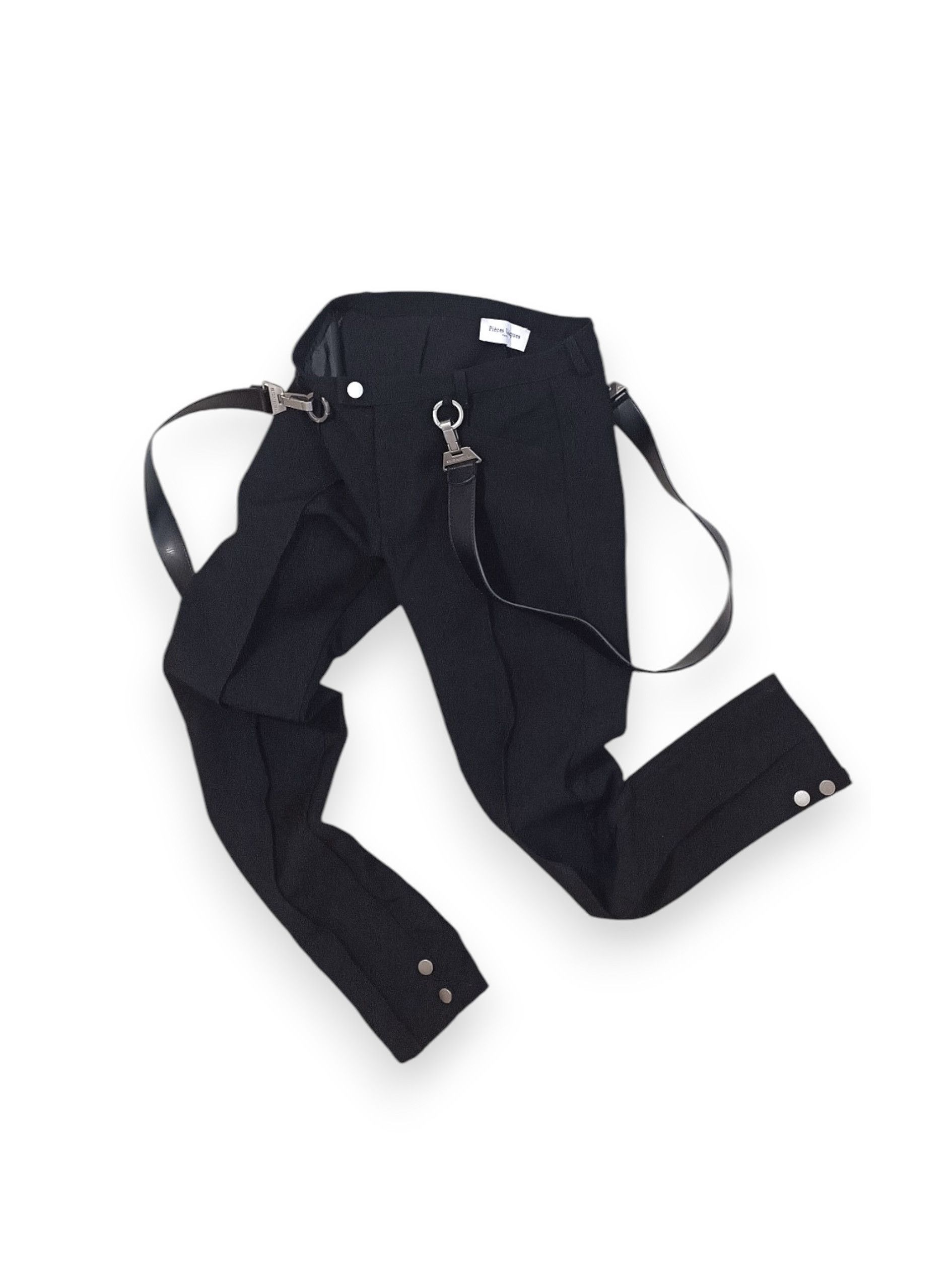 Pieces Uniques PIÈCES UNIQUES AW19 'MOON & SUN' BLACK BONDAGE TROUSERS Size 25" / US 0 / IT 36 - 14 Thumbnail
