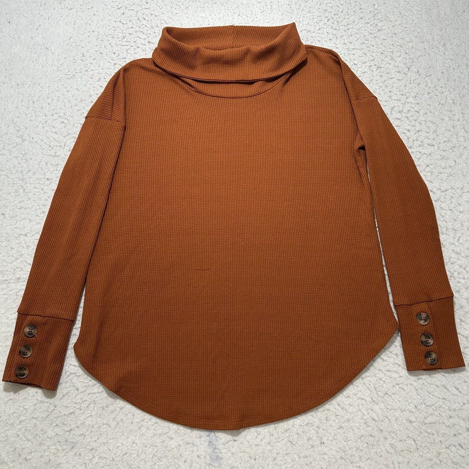 Other LuLaRoe Medium Burnt Orange Cowlneck Waffle Knit Sweater Size M / US 6-8 / IT 42-44 - 1 Thumbnail