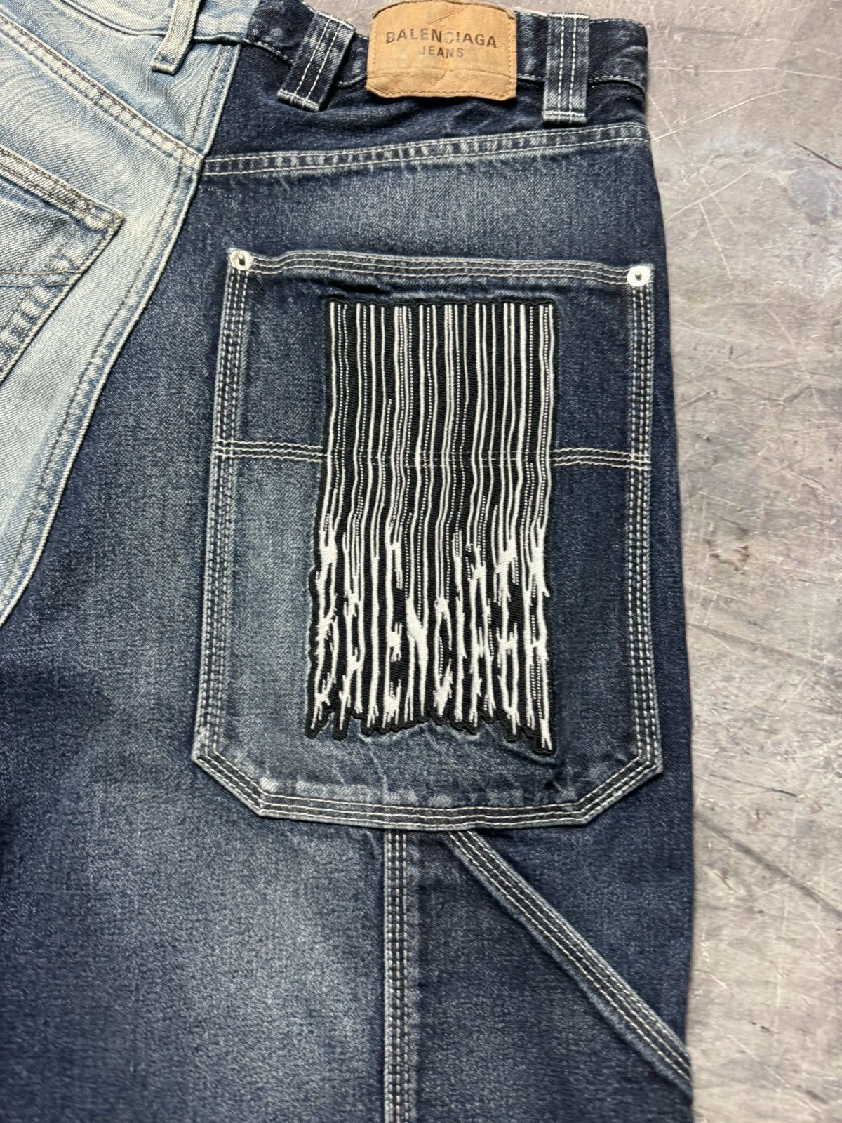 Balenciaga Balenciaga Embroidered 50/50 Color block Jeans Size US 30 / EU 46 - 7 Thumbnail