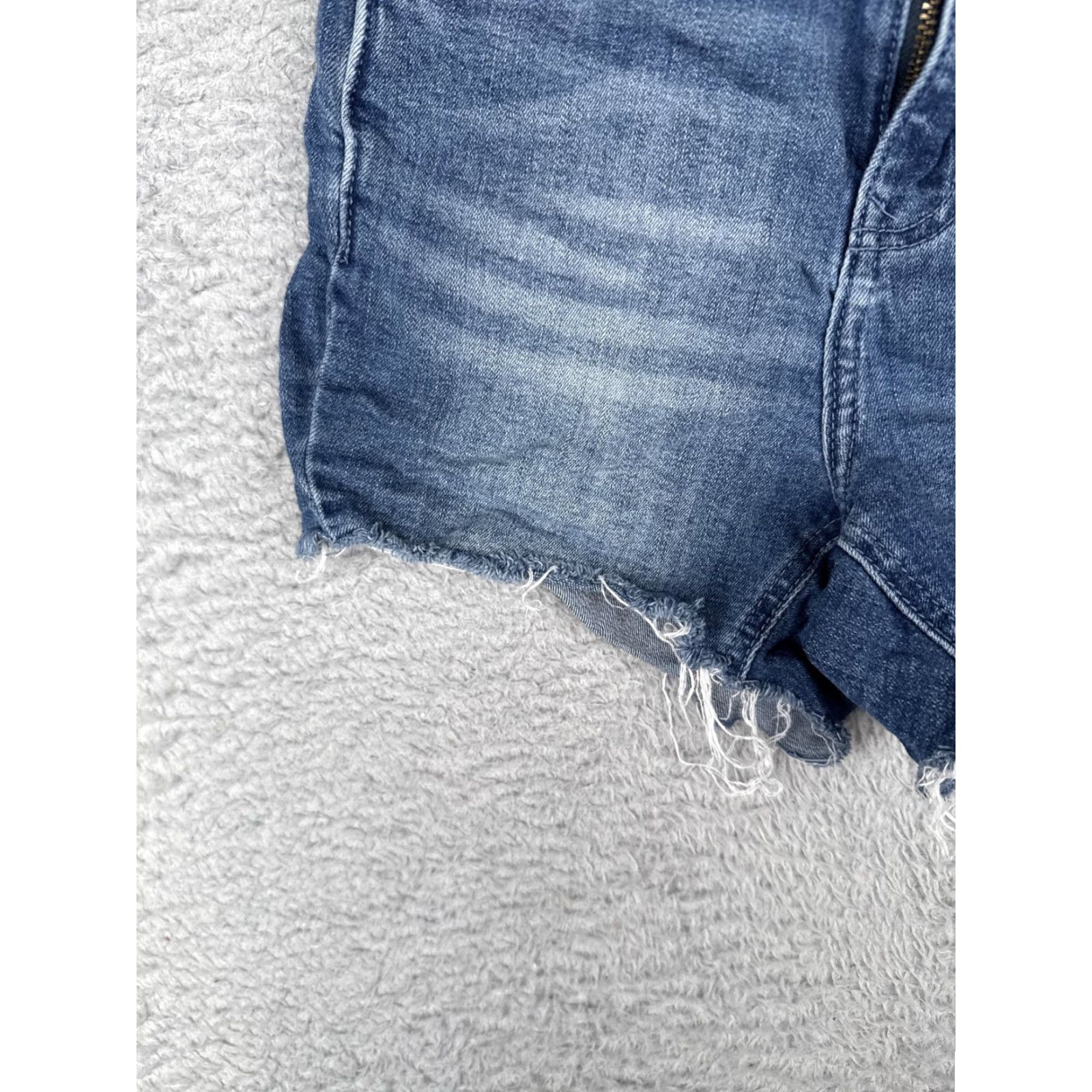 O'Neill O'Neill Denim Shorts Womens 24x4 Blue Cut-Off Raw Hem High Rise Stretch Casual Size 42" / US 20 - 3 Thumbnail