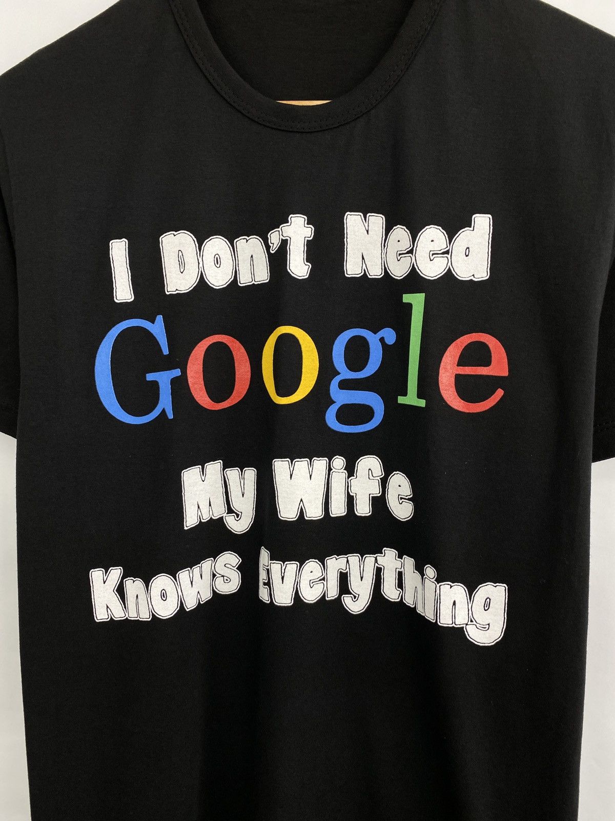 4GSELLER Vintage 90s I don’t need google my wife knows everything Size US S / EU 44-46 / 1 - 4 Thumbnail