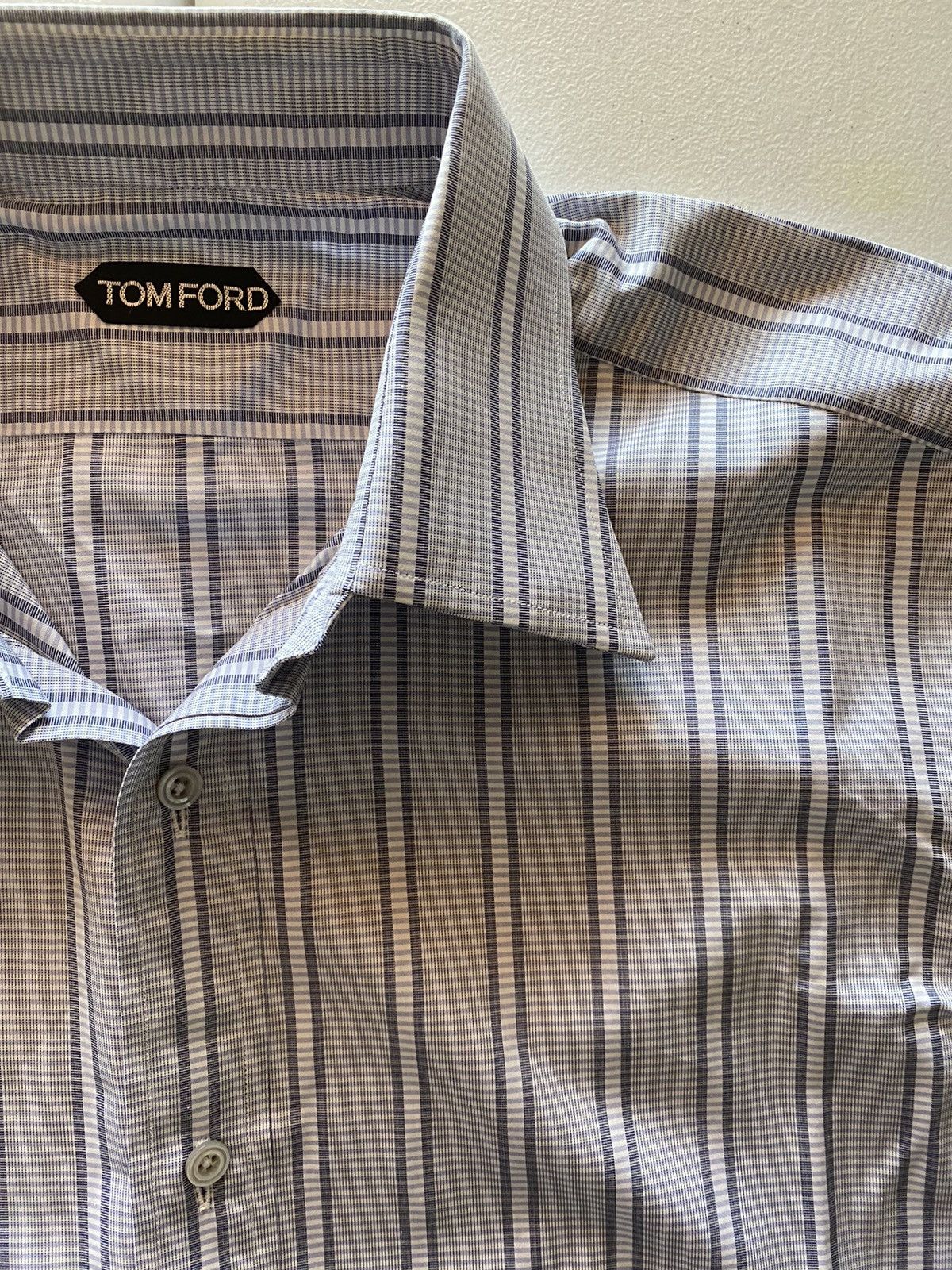 Tom Ford Tom Ford bluish grey French cuff shirt 16.5 42e NEW Size US L / EU 52-54 / 3 - 9 Thumbnail
