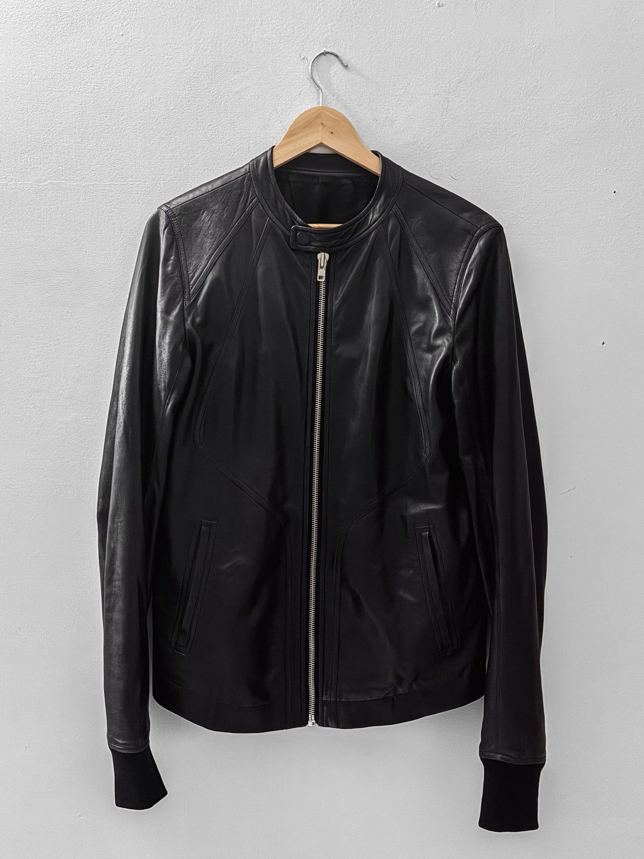 Rick Owens Lamb leather Intarsia jacket 46 | Grailed