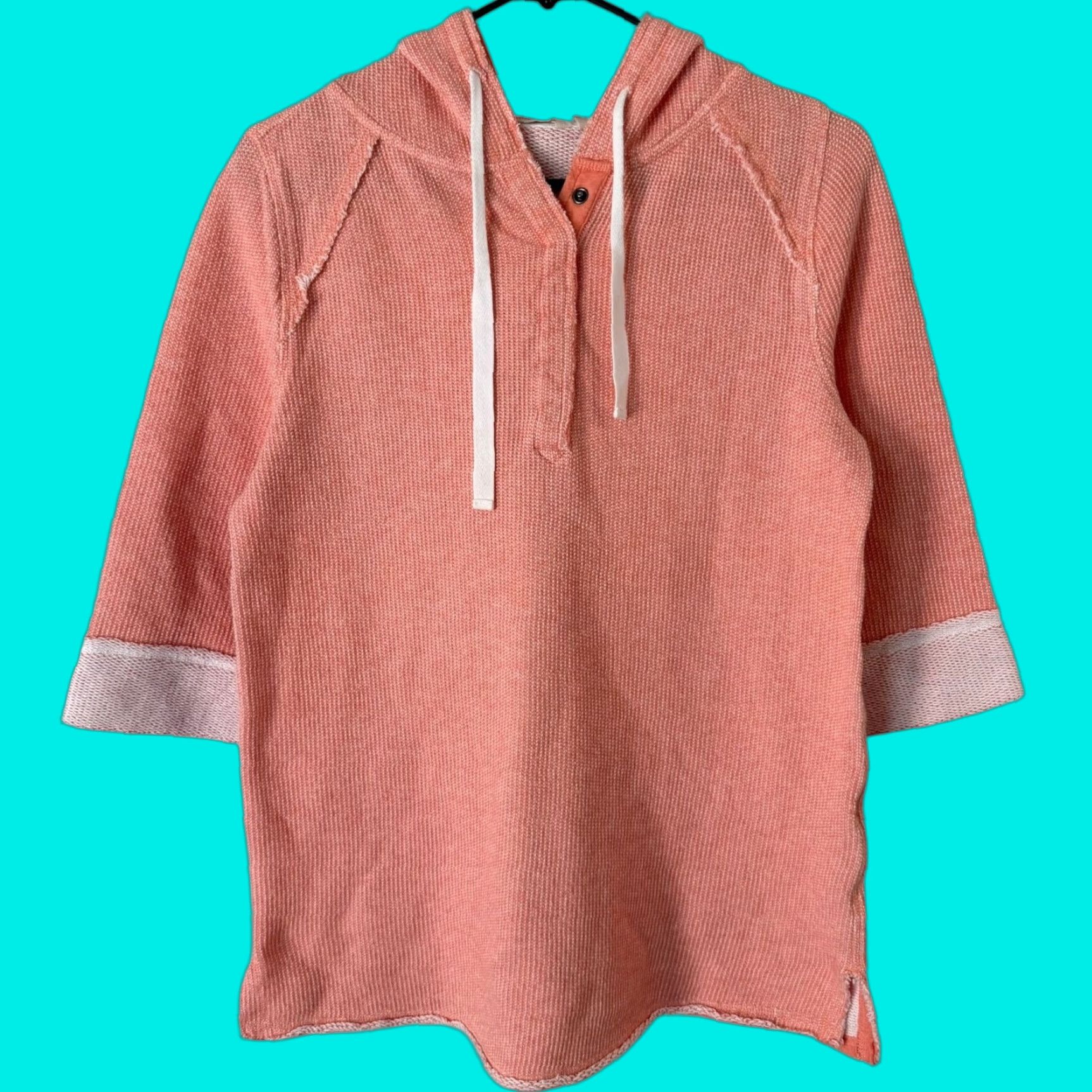 Soft Surroundings Soft Surroundings Just Beachy French Terry Hoodie Size Small Coral Pink Womens Size S / US 4 / IT 40 - 1 Thumbnail