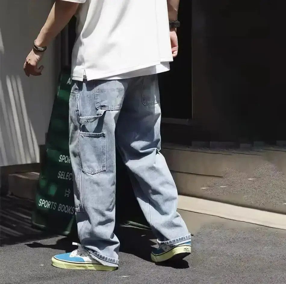 Japanese Brand Baggy Streetwear Jeans Men Cargo Harem Trousers Size US 34 / EU 50 - 3 Thumbnail